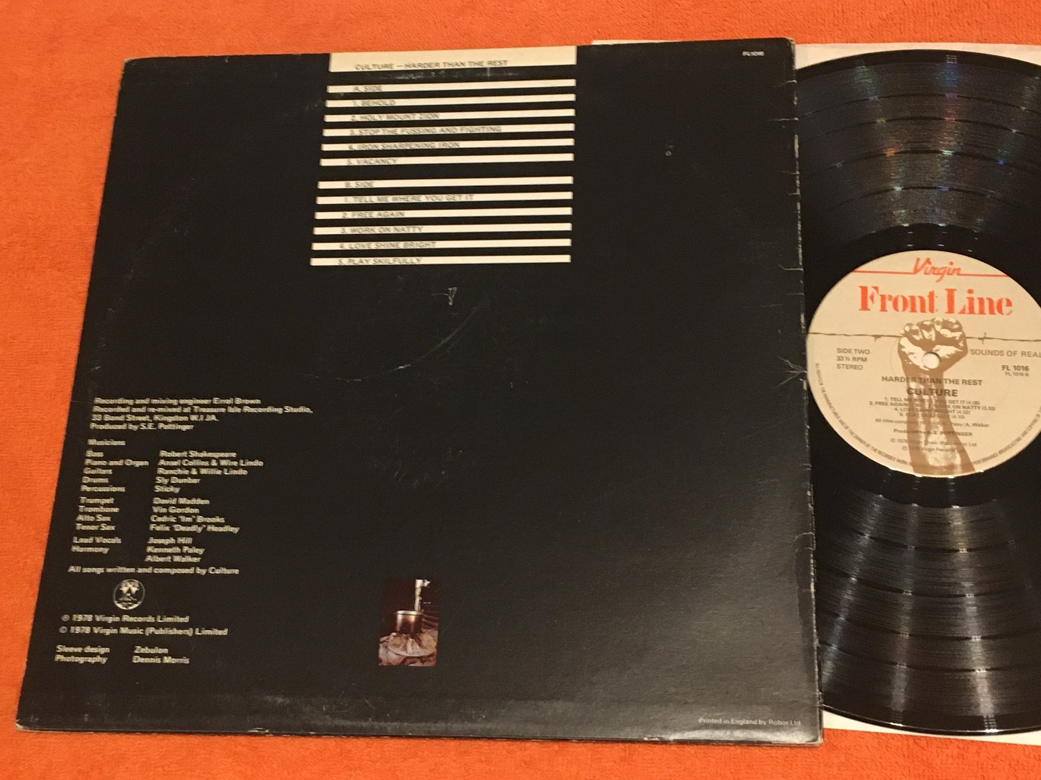 Omslagsbild för skivan CULTURE Harder Than The Rest LP -78 UK FRONT LINE FL 1016