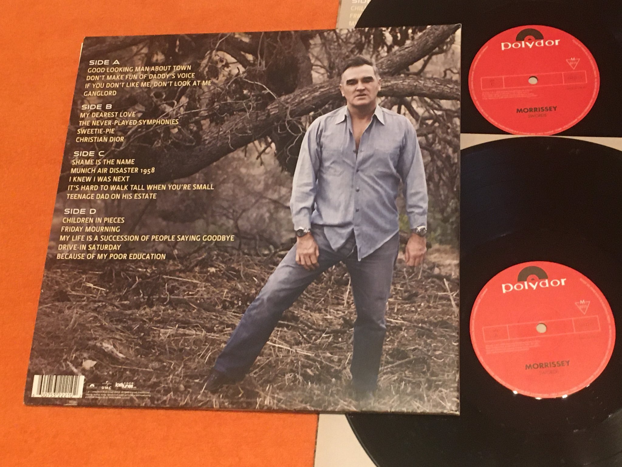 Omslagsbild för skivan MORRISSEY swords 2xLP 2009 POLYDOR 5322210  rare!
