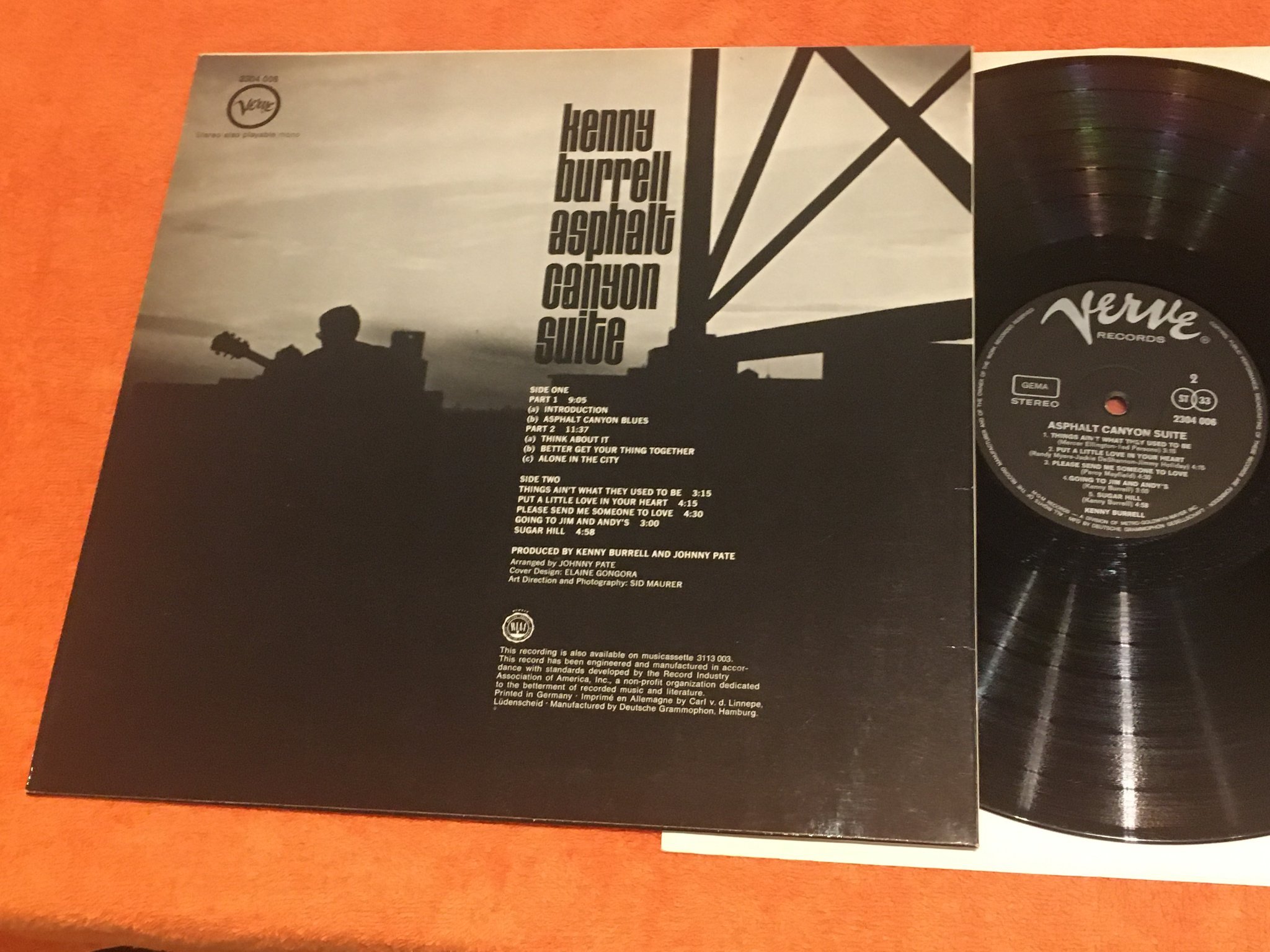 Omslagsbild för skivan KENNY BURRELL Asphalt Canyon Suite LP Ger VERVE 2304006