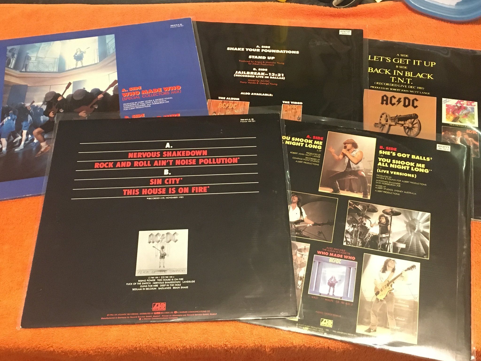 Omslagsbild för skivan 5st AC/DC 12”MAXI SINGLAR i bra skick