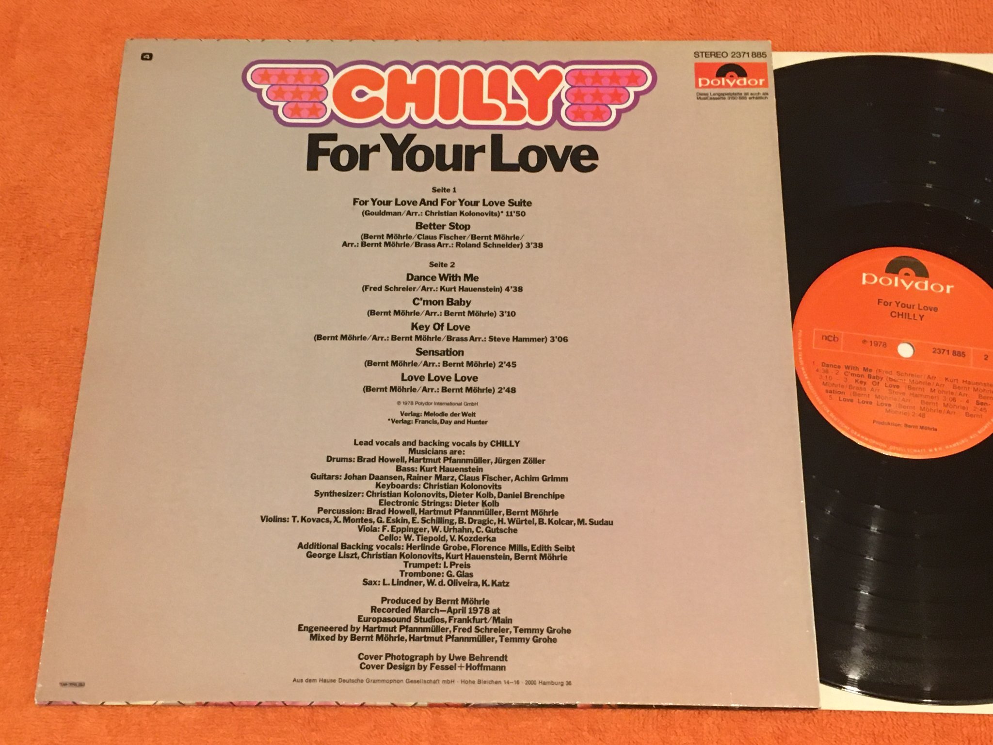 Omslagsbild för skivan CHILLY For Your Love LP -78 POLYDOR 2371885