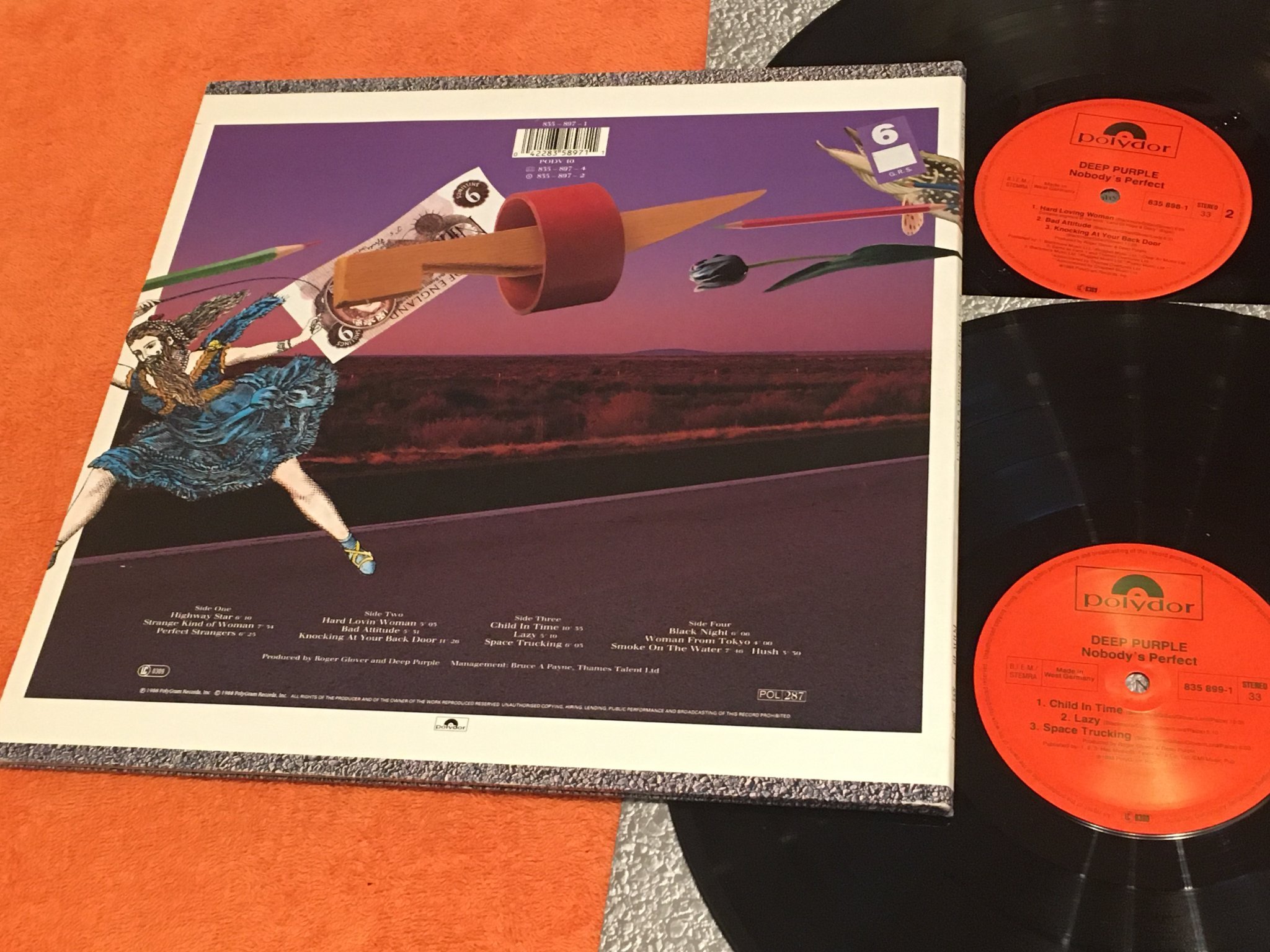 Omslagsbild för skivan DEEP PURPLE nobody’s perfect 2xLP -88 POLYDOR 835-897-1