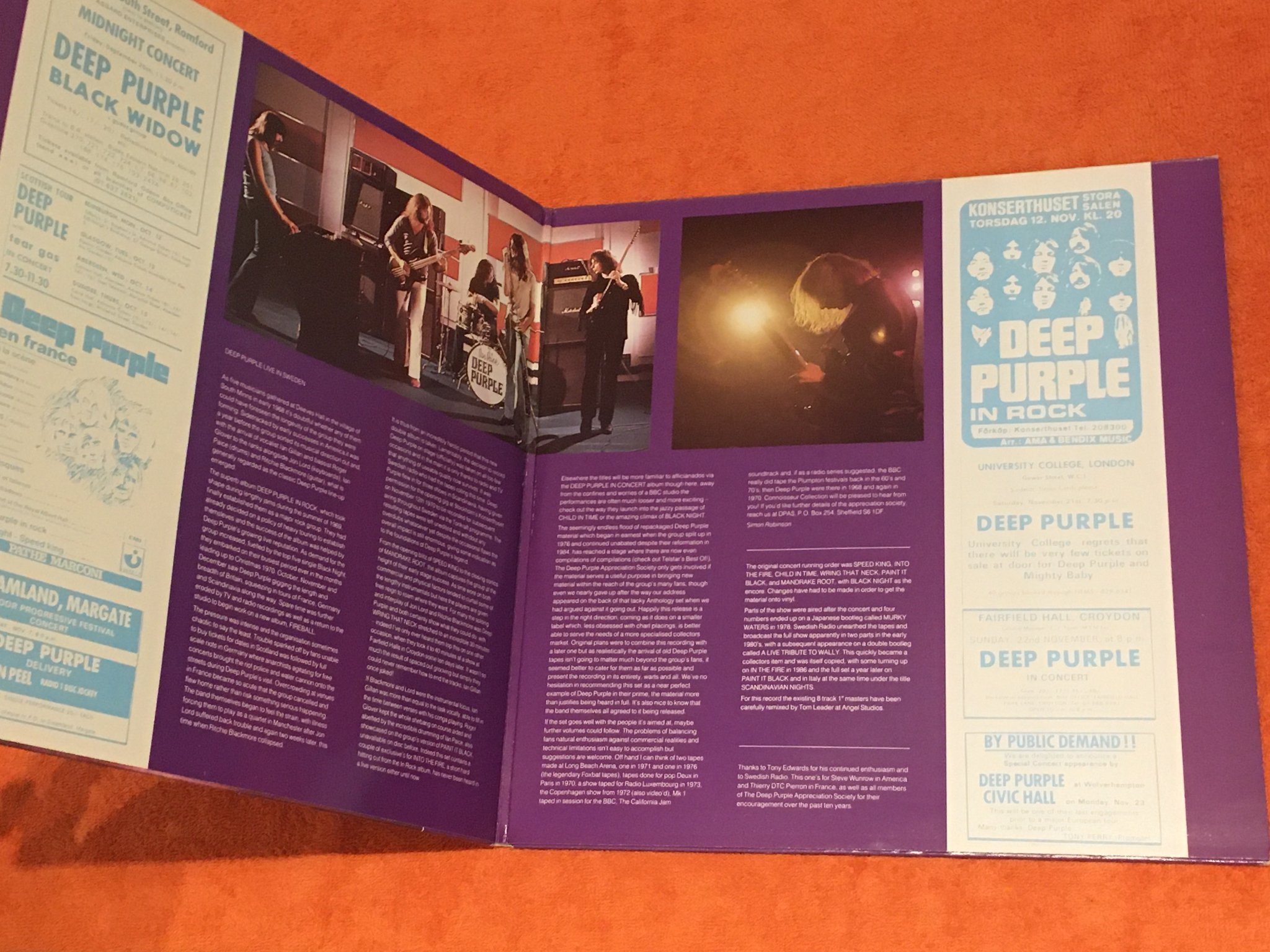 Omslagsbild för skivan DEEP PURPLE Scandinavian Nights (Live In Stockholm 1970) 2XLP -88 UK connoisseur