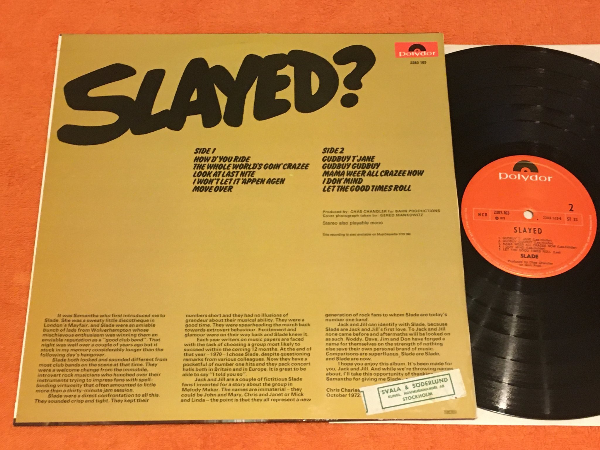 Omslagsbild för skivan SLADE slayed? LP POLYDOR 2383163