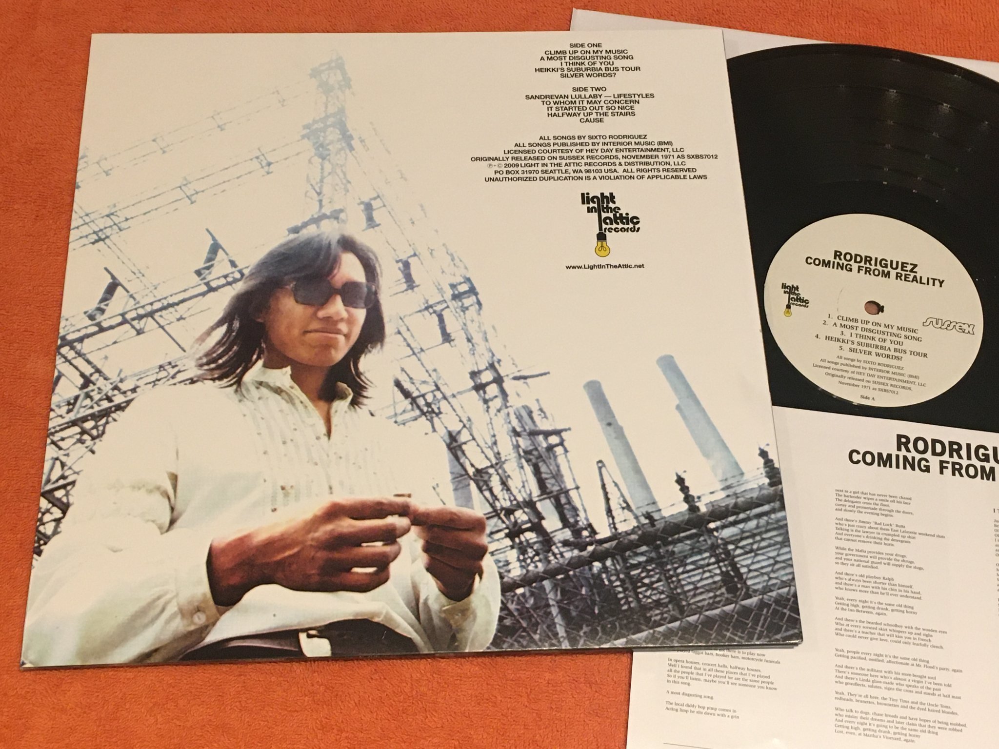 Omslagsbild för skivan RODRIGUEZ Coming From Reality LP 2009 LIGHT IN THE ATTIC LITA038