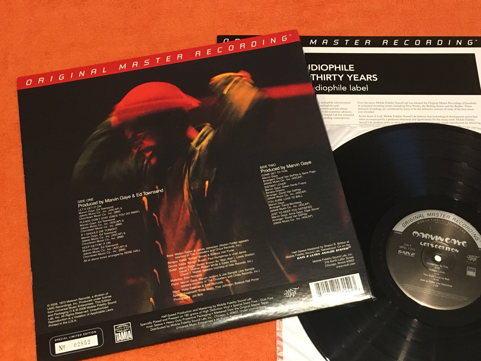 Omslagsbild för skivan MARVIN GAYE Let's Get It On LP 2008 US MOBILE FIDELITY ltd numbered MFSL 1-315 