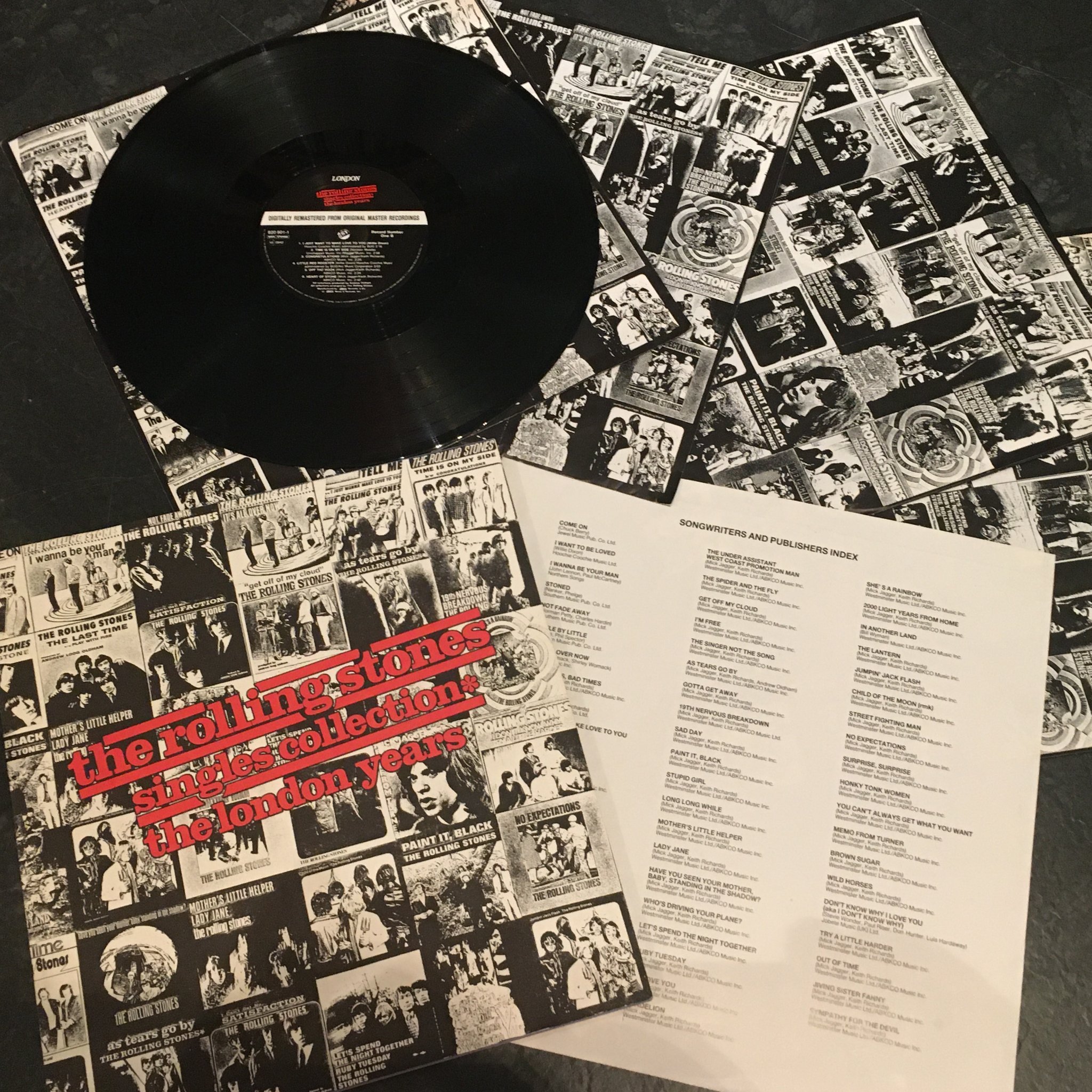 Omslagsbild för skivan THE ROLLING STONES single collection 4xLP -89 Europe ABKCO 820 900-1