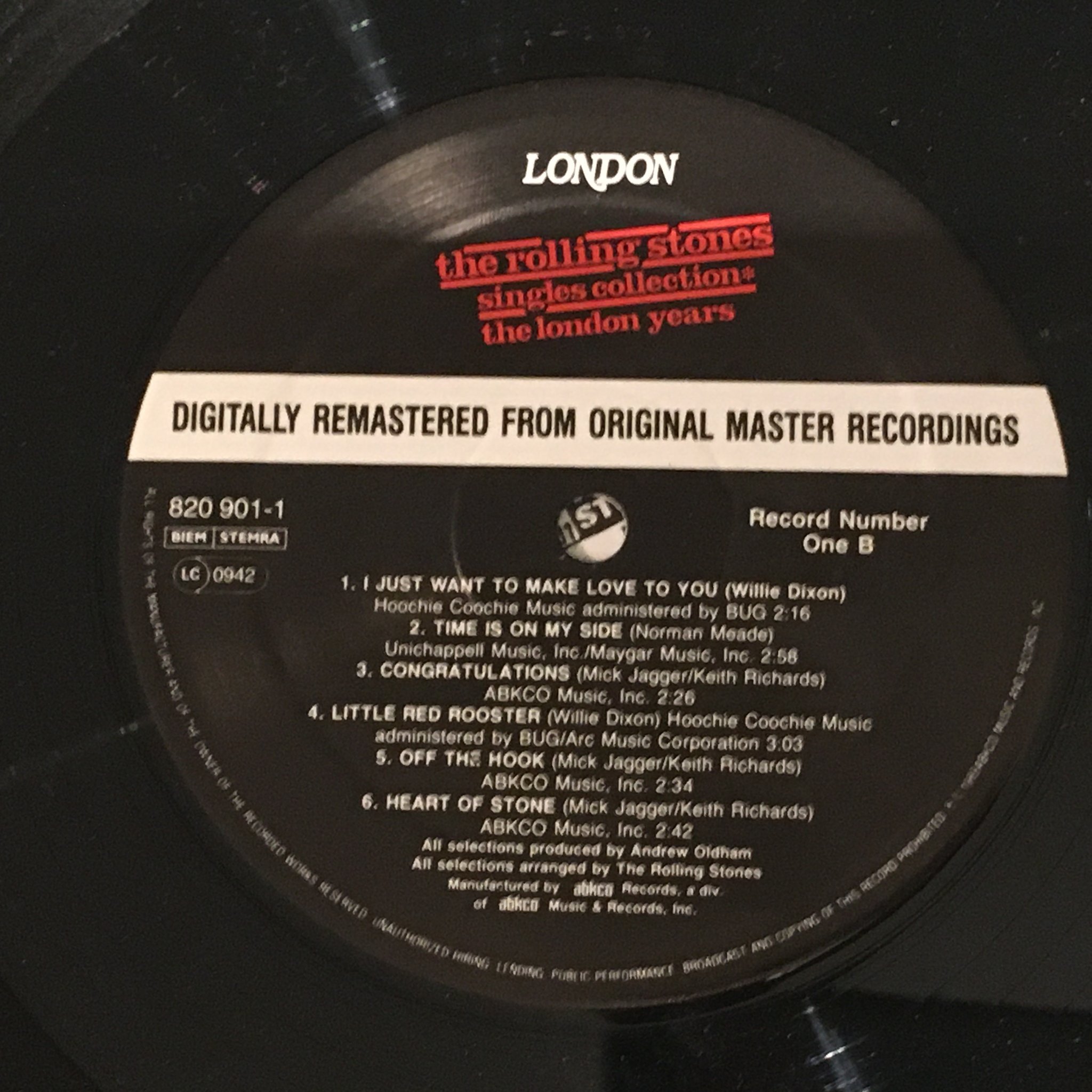 Omslagsbild för skivan THE ROLLING STONES single collection 4xLP -89 Europe ABKCO 820 900-1