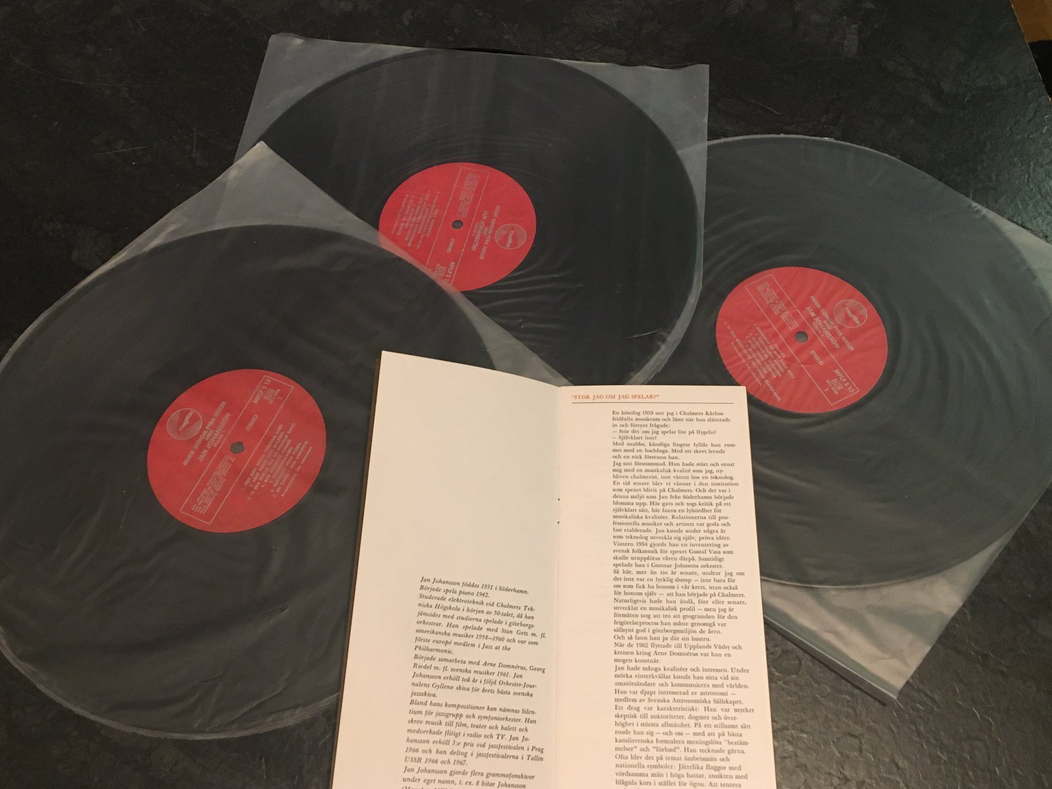 Omslagsbild för skivan JAN JOHANSSON musik genom fyra sekler 3xLP box MEGAFON jazz