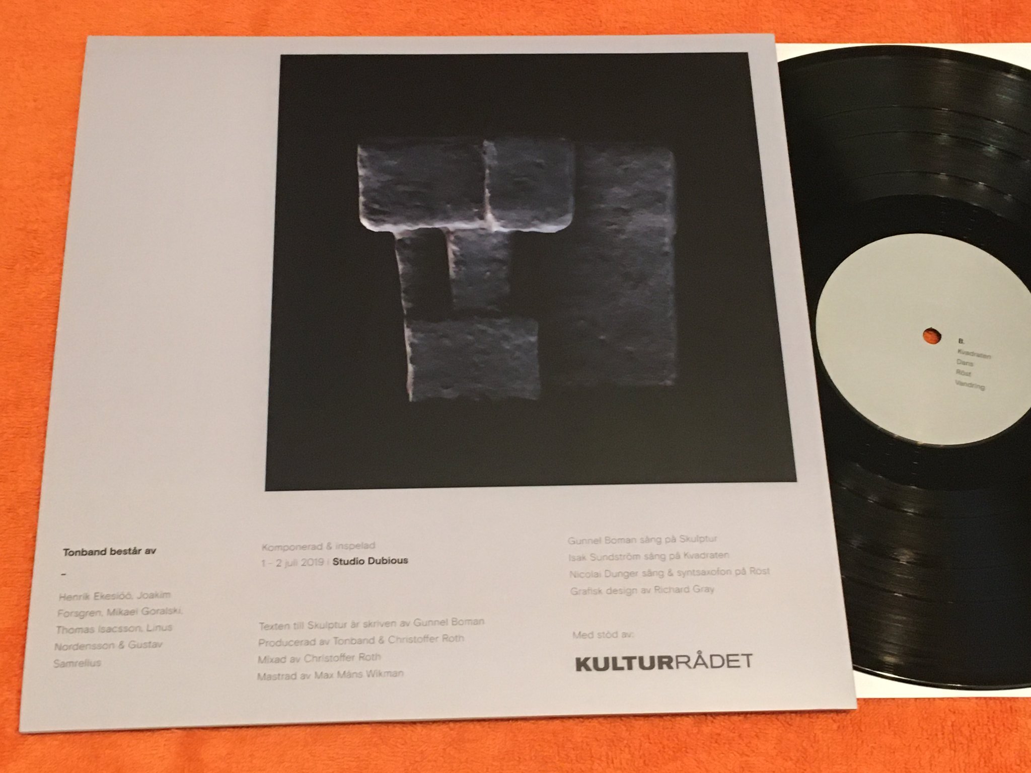 Omslagsbild för skivan TONBAND & GUNNEL BOMAN tet LP 2019 Swe PRIVATE PRESS 