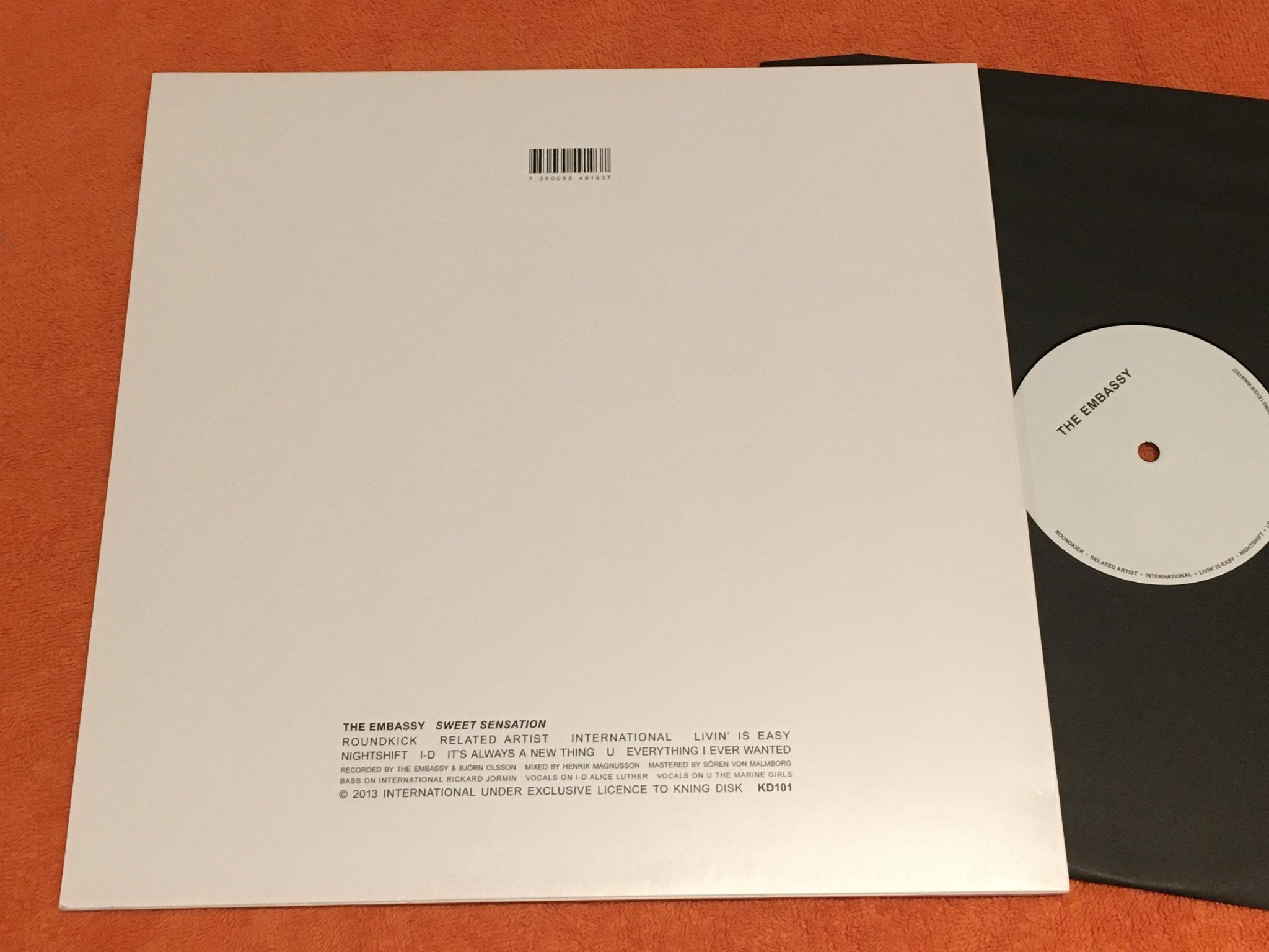 Omslagsbild för skivan EMBASSY sweet sensation LP 2013 Swe KNING DISK KD101 