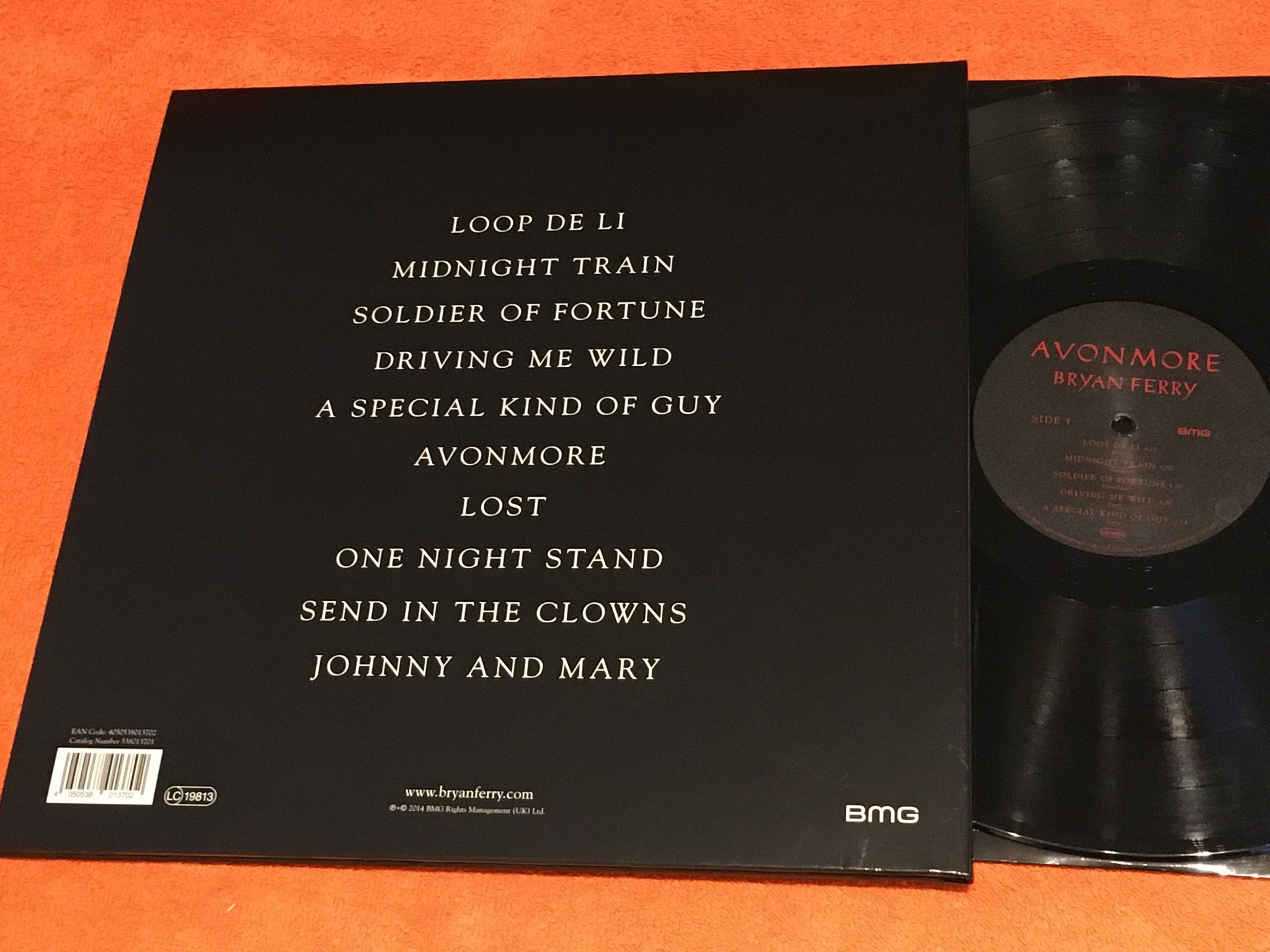 Omslagsbild för skivan BRYAN FERRY avonmore LP 2014 BMG 538013701