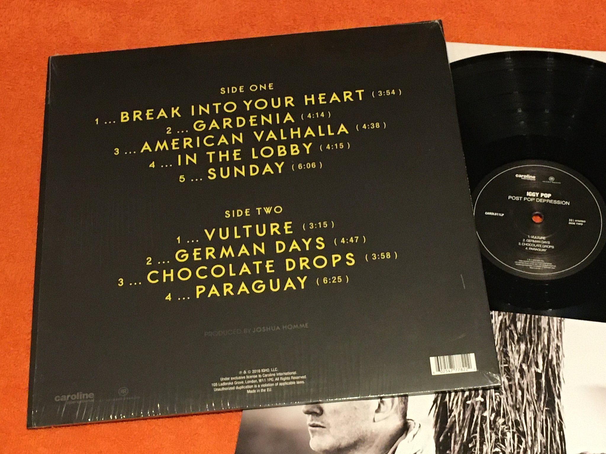 Omslagsbild för skivan IGGY POP Post Pop Depression LP 2016 caroline CAROLO11LP