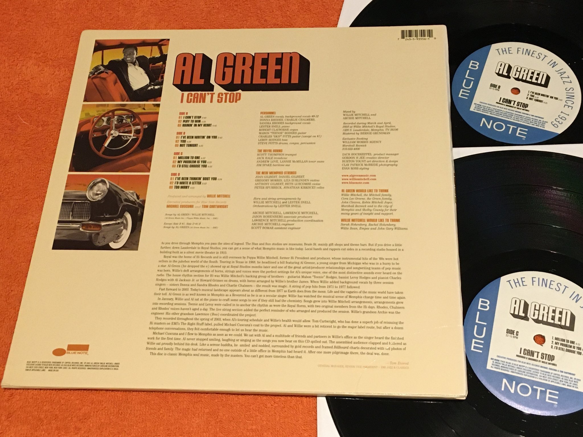 Omslagsbild för skivan AL GREEN I can’t stop 2xLP 2003 US BLUE NOTE 724359355610