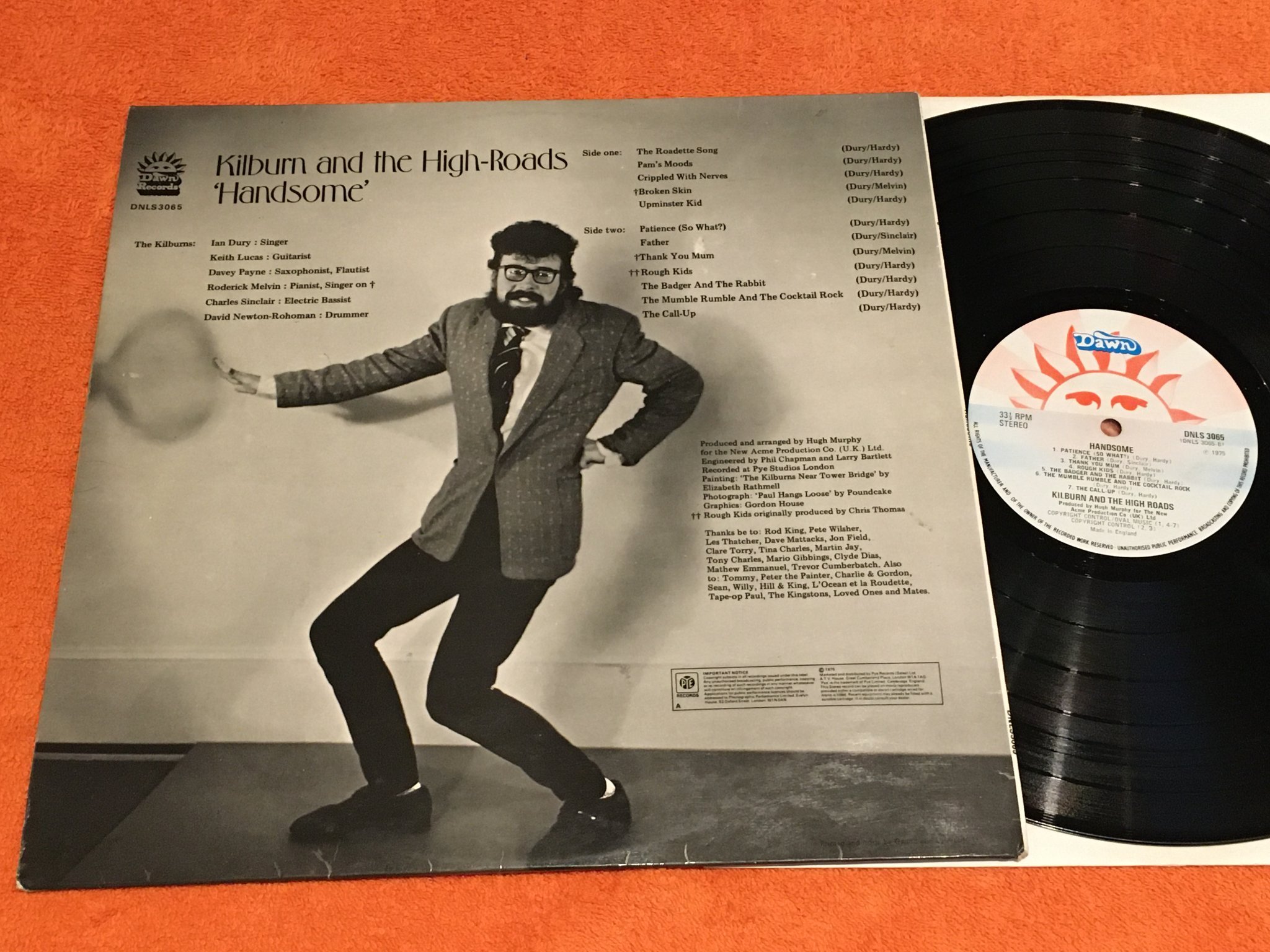 Omslagsbild för skivan KILBURN & THE HIGH-ROADS handsome LP -75 UK DAWN DNLS 3065