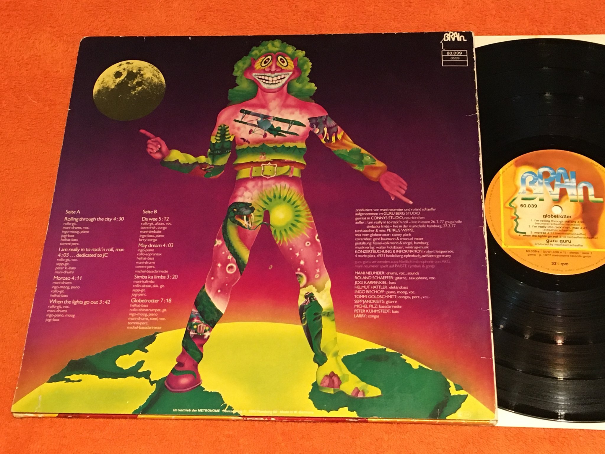 Omslagsbild för skivan GURU GURU globetrotter LP -77 Ger BRAIN 60.039