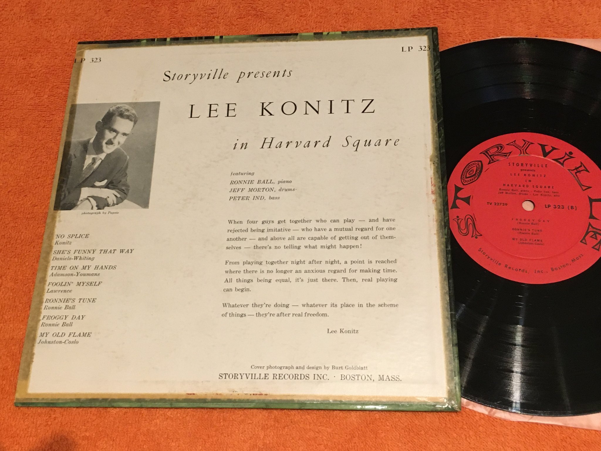 Omslagsbild för skivan LEE KONITZ in Harvard Square 10”LP -55 US STORYVILLE LP 323 RARE!