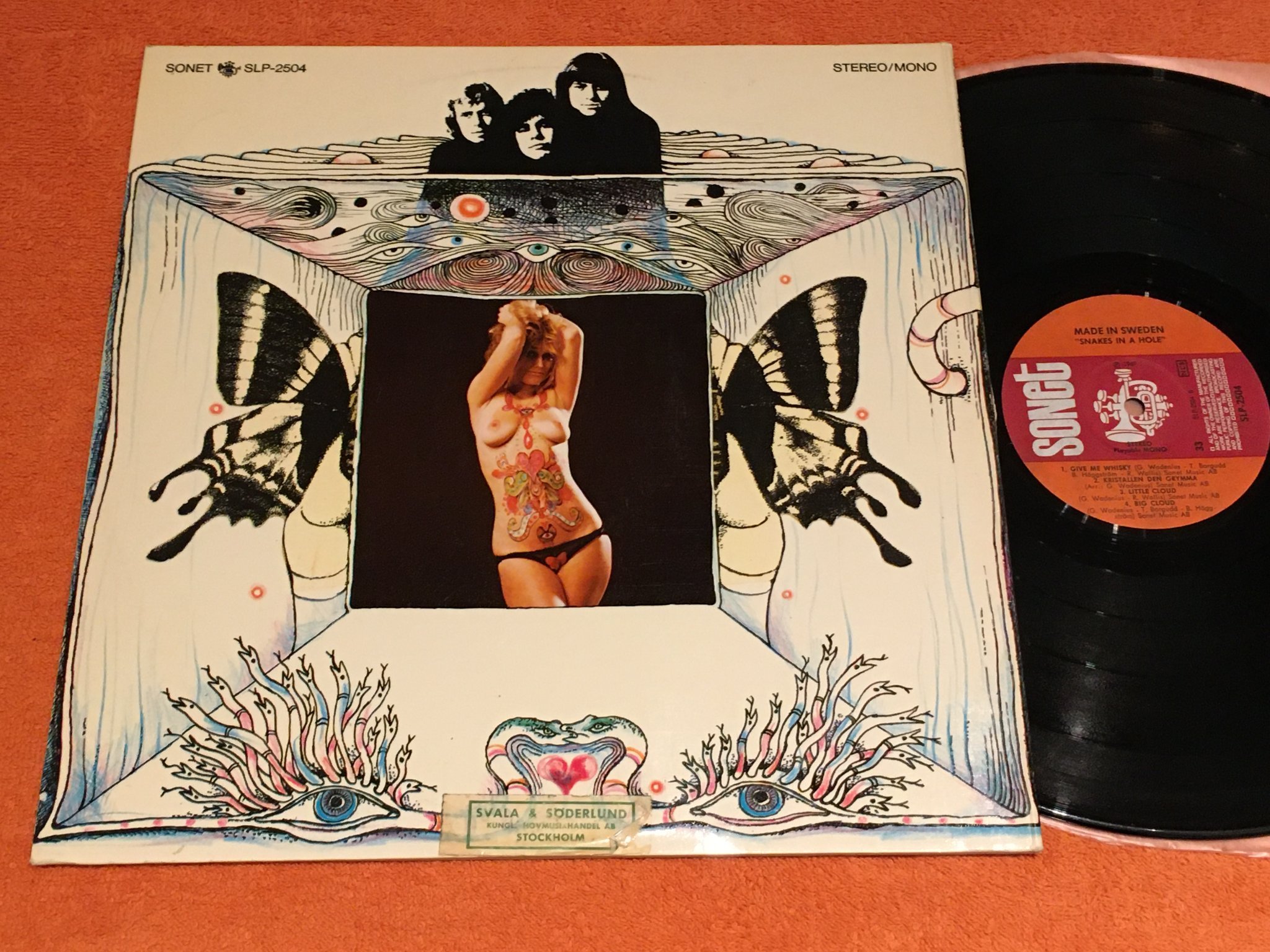 Omslagsbild för skivan MADE IN SWEDEN snakes in the hole LP -69 Swe SONET SLP-2504