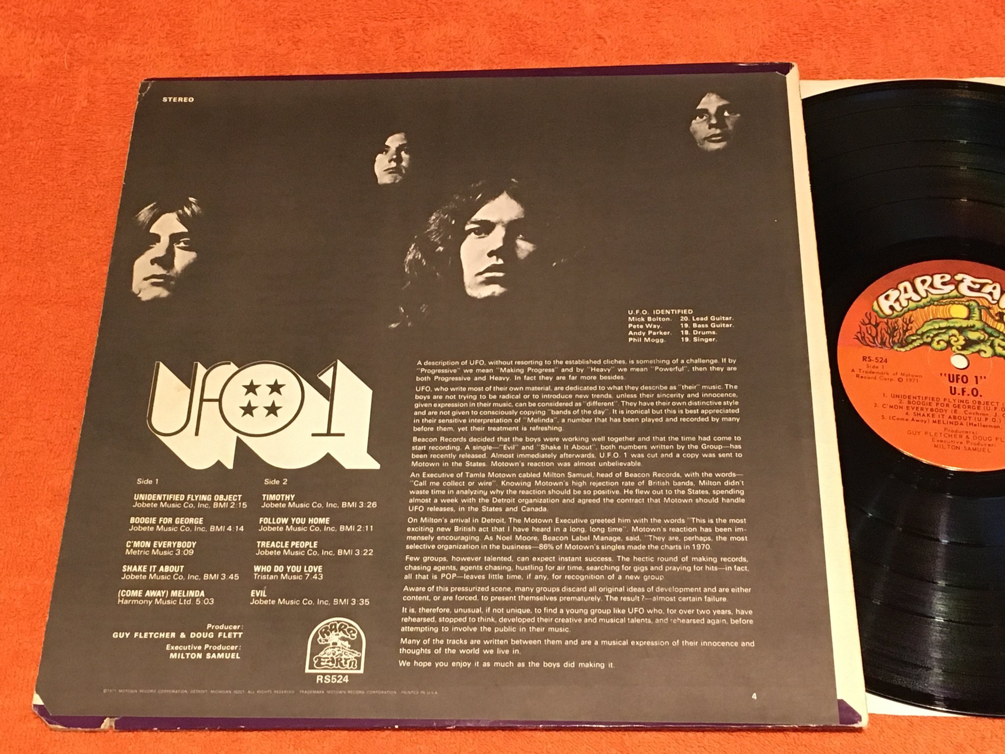 Omslagsbild för skivan UFO - UFO 1 LP -71 US RARE EARTH RS 524