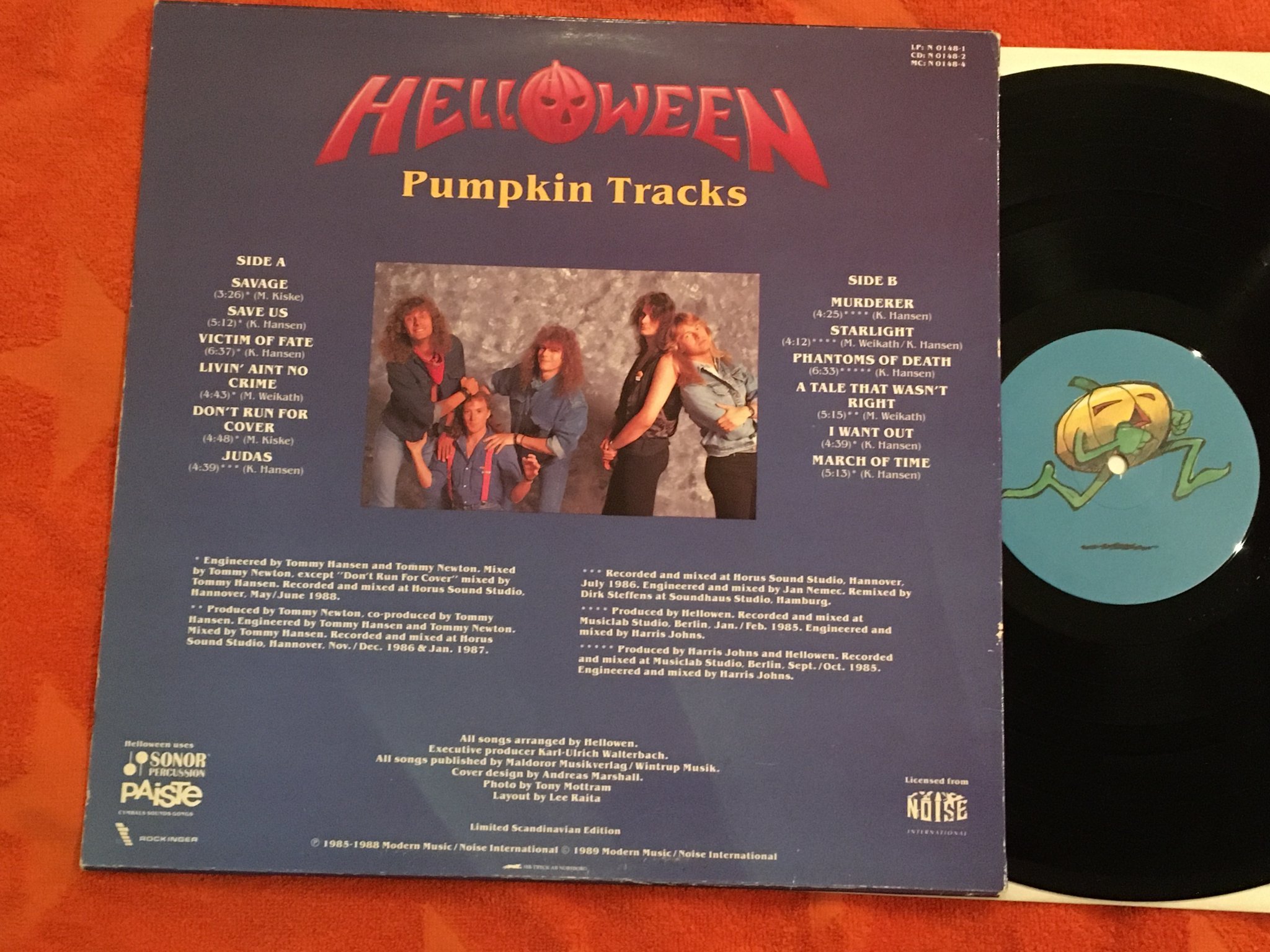 Omslagsbild för skivan HELLOWEEN pumpkin tracks LP -89 NOISE N 0148-1