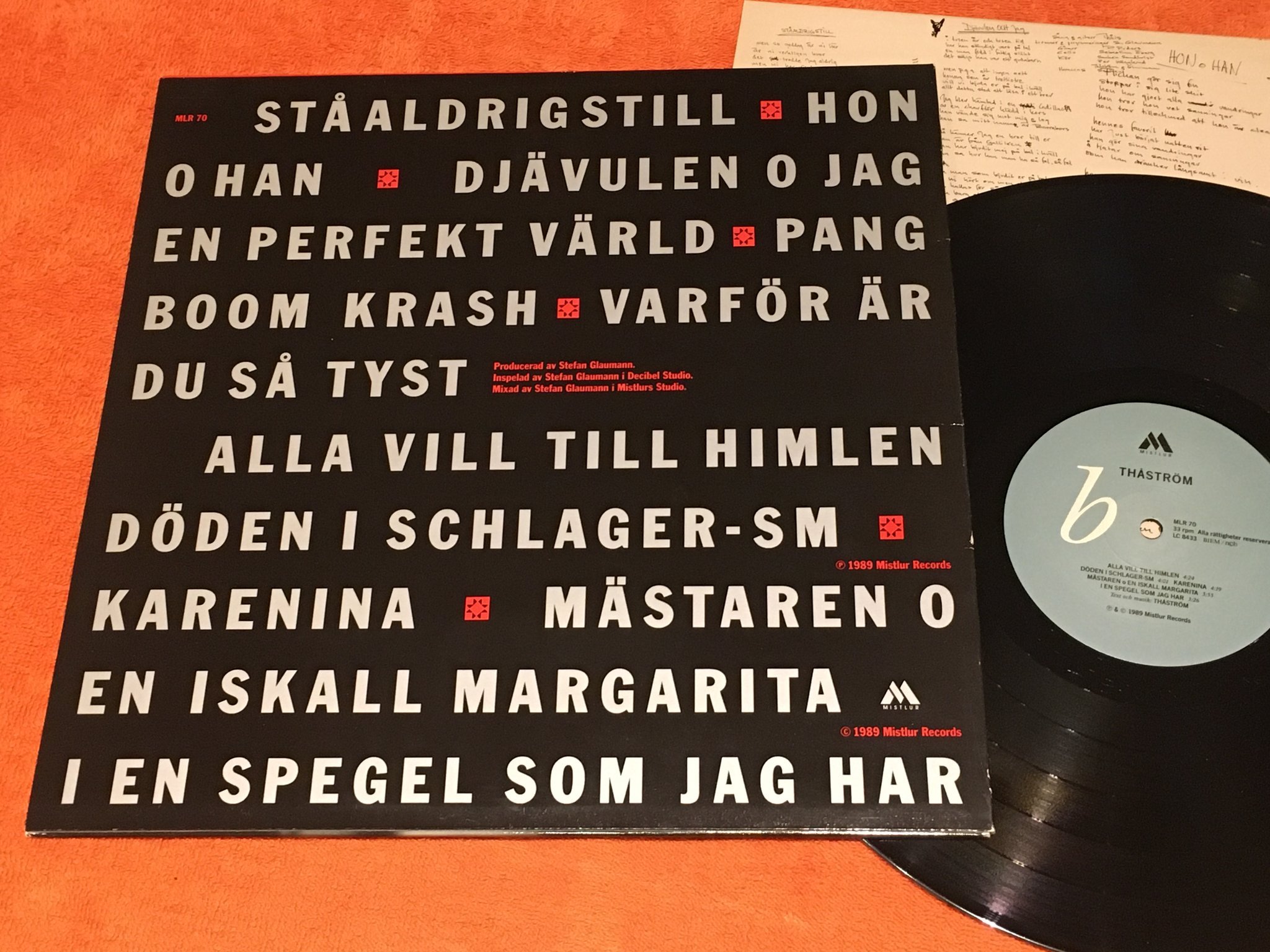 Omslagsbild för skivan THÅSTRÖM s/t LP -89 Swe MISTLUR MLR 70