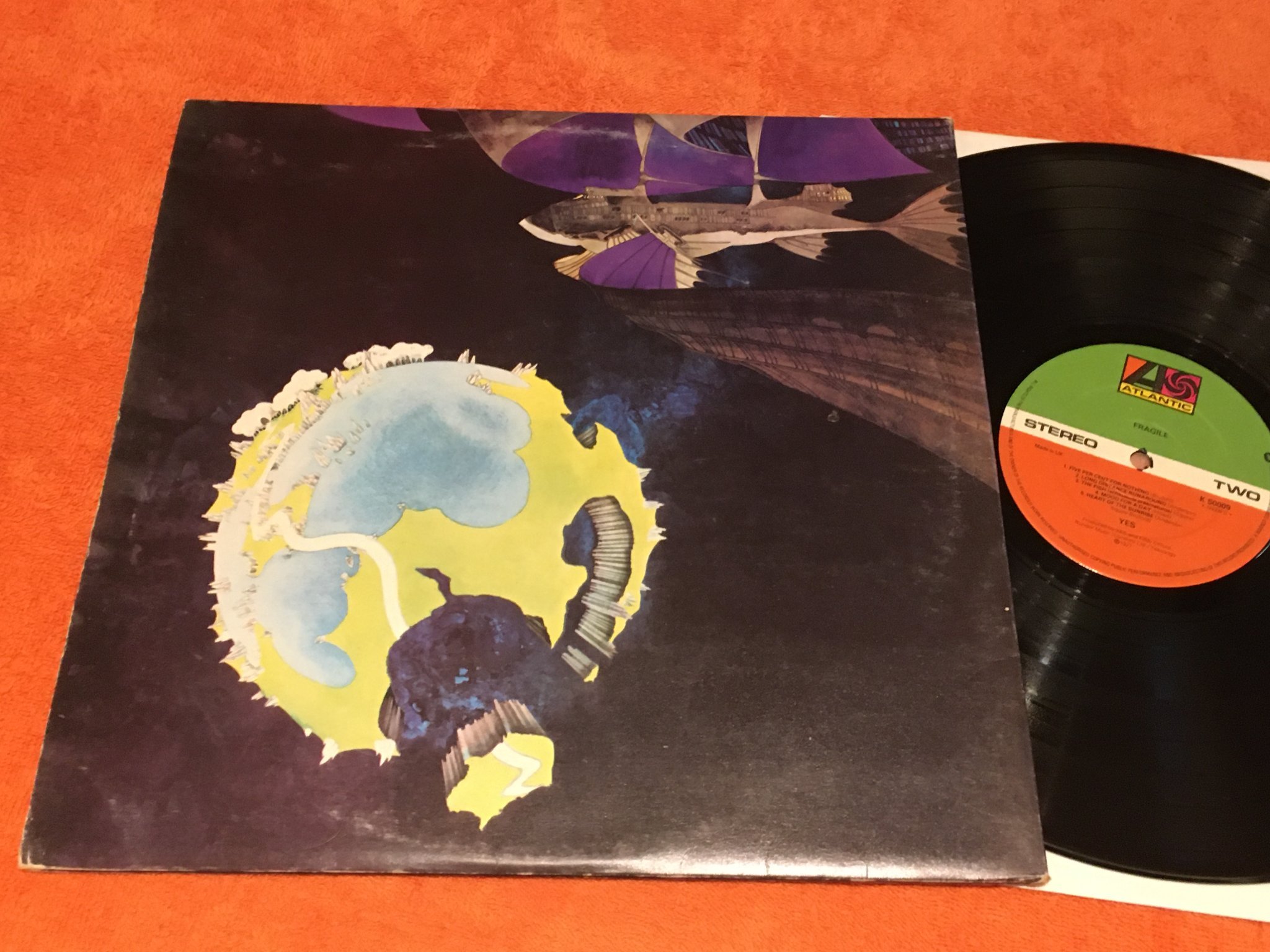 Omslagsbild för skivan YES fragile LP -72 UK ATLANTIC K50009