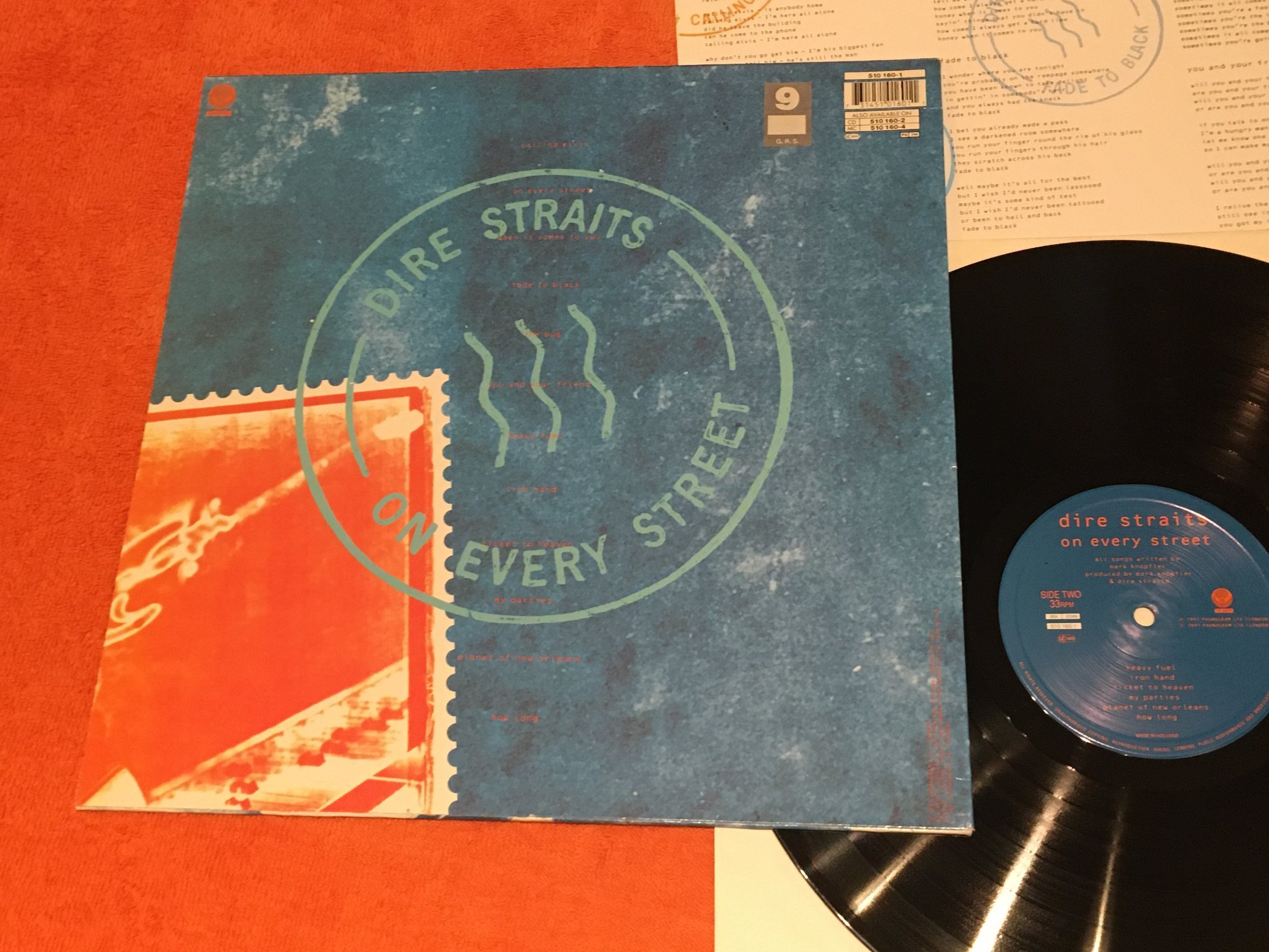 Omslagsbild för skivan DIRE STRAITS on every street LP -91 VERTIGO 510160-1