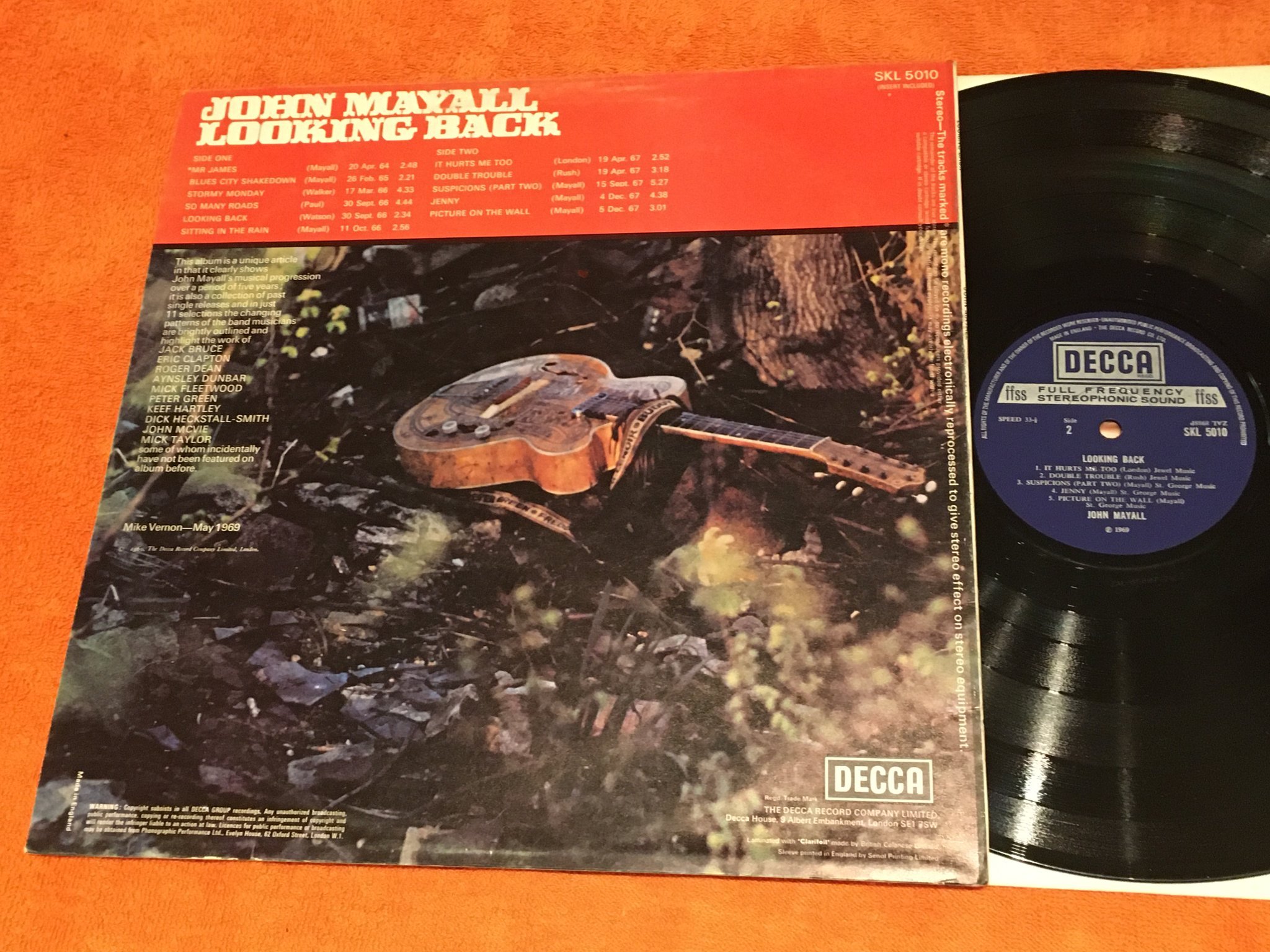 Omslagsbild för skivan JOHN MAYALL Looking Back LP UK DECCA SKL 5010