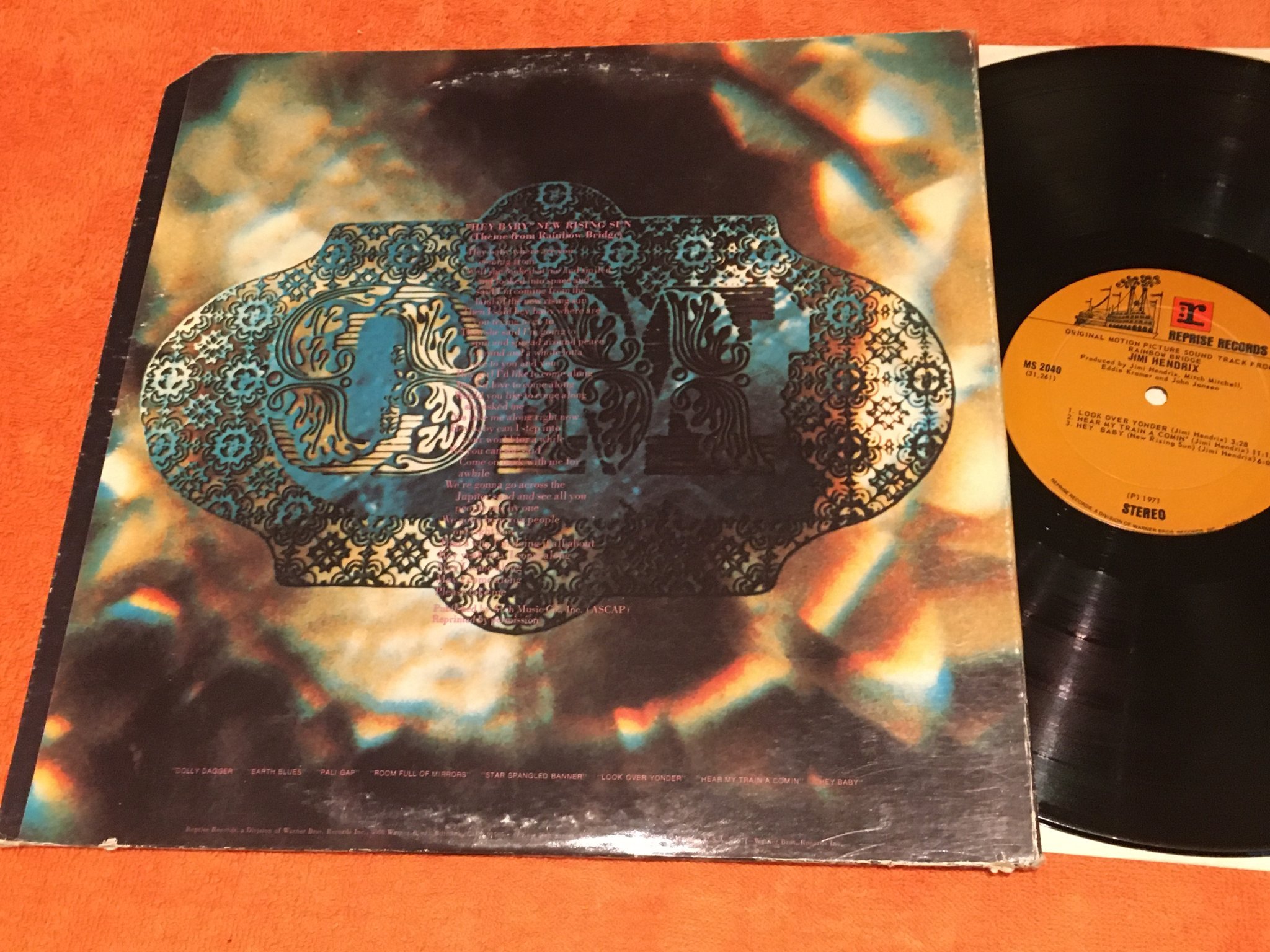 Omslagsbild för skivan JIMI HENDRIX rainbow bridge LP -71 US REPRISE MS 2040