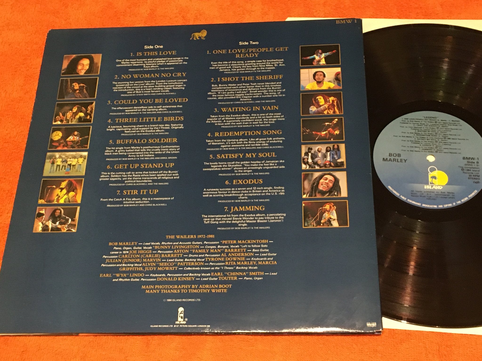 Omslagsbild för skivan BOB MARLEY legend LP -84 ISLAND BMW-1 