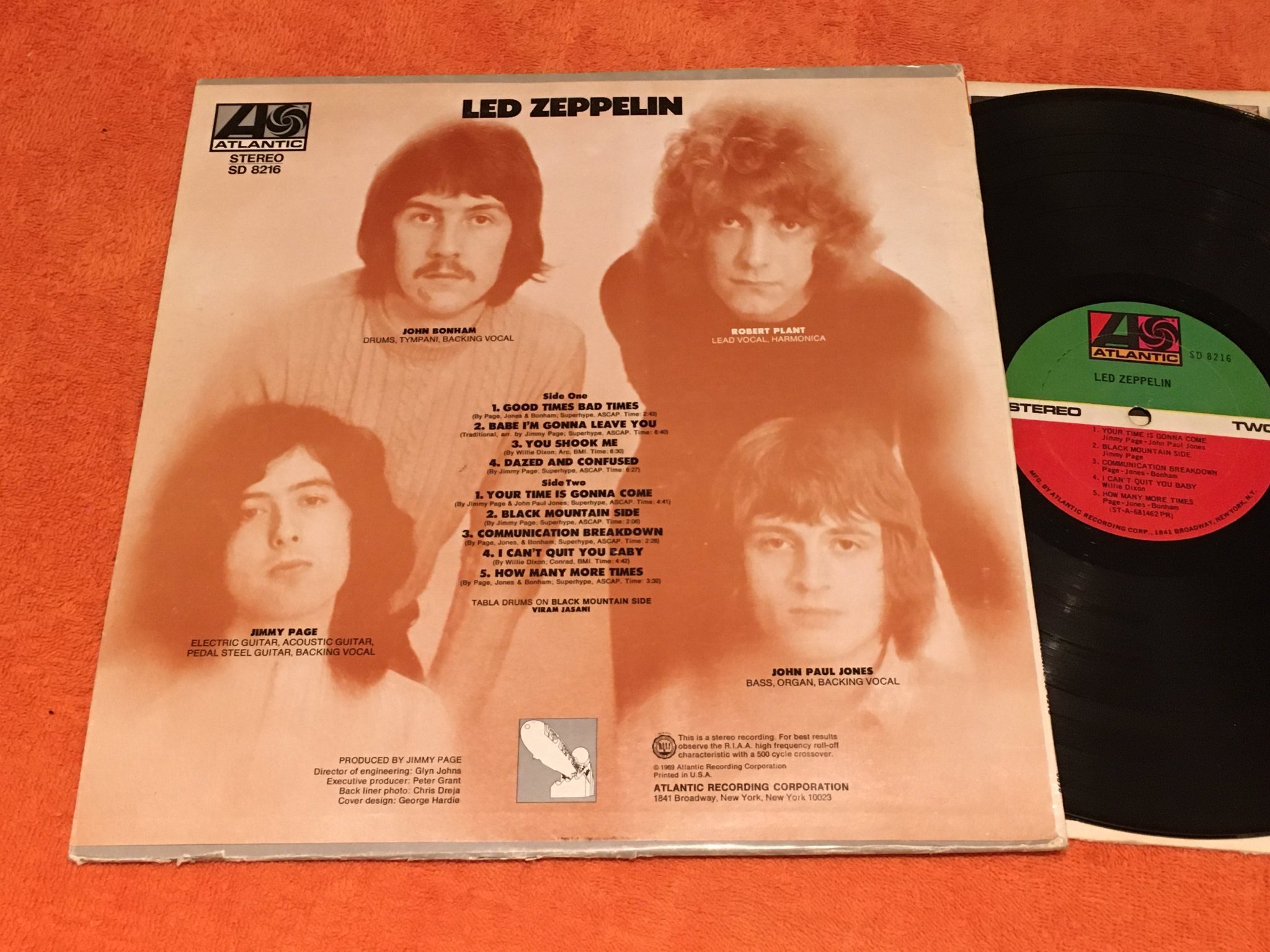 Omslagsbild för skivan LED ZEPPELIN - s/t LP -71 US ATLANTIC SD 8216 