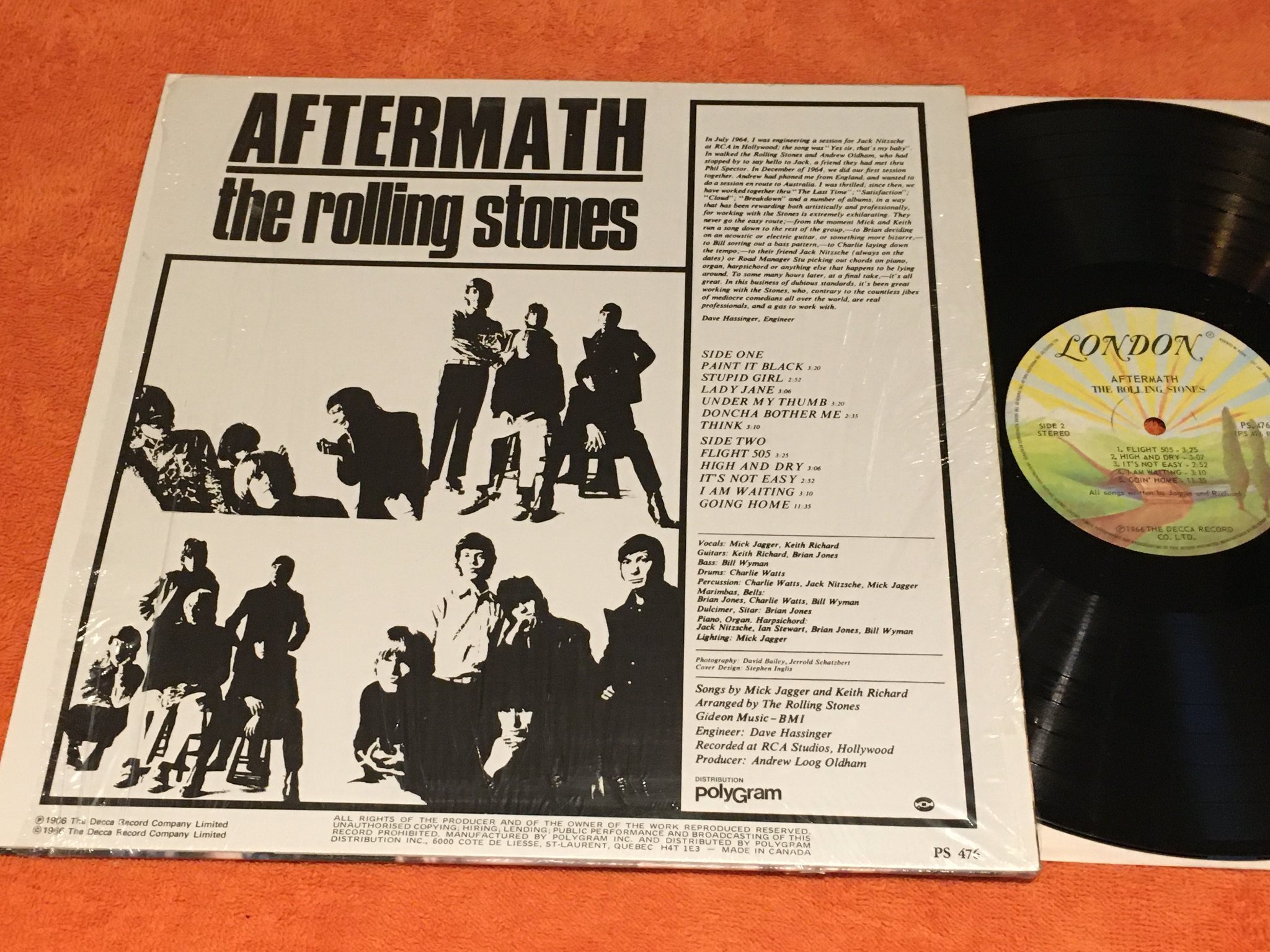 Omslagsbild för skivan ROLLING STONES aftermath LP Can LONDON PS 476