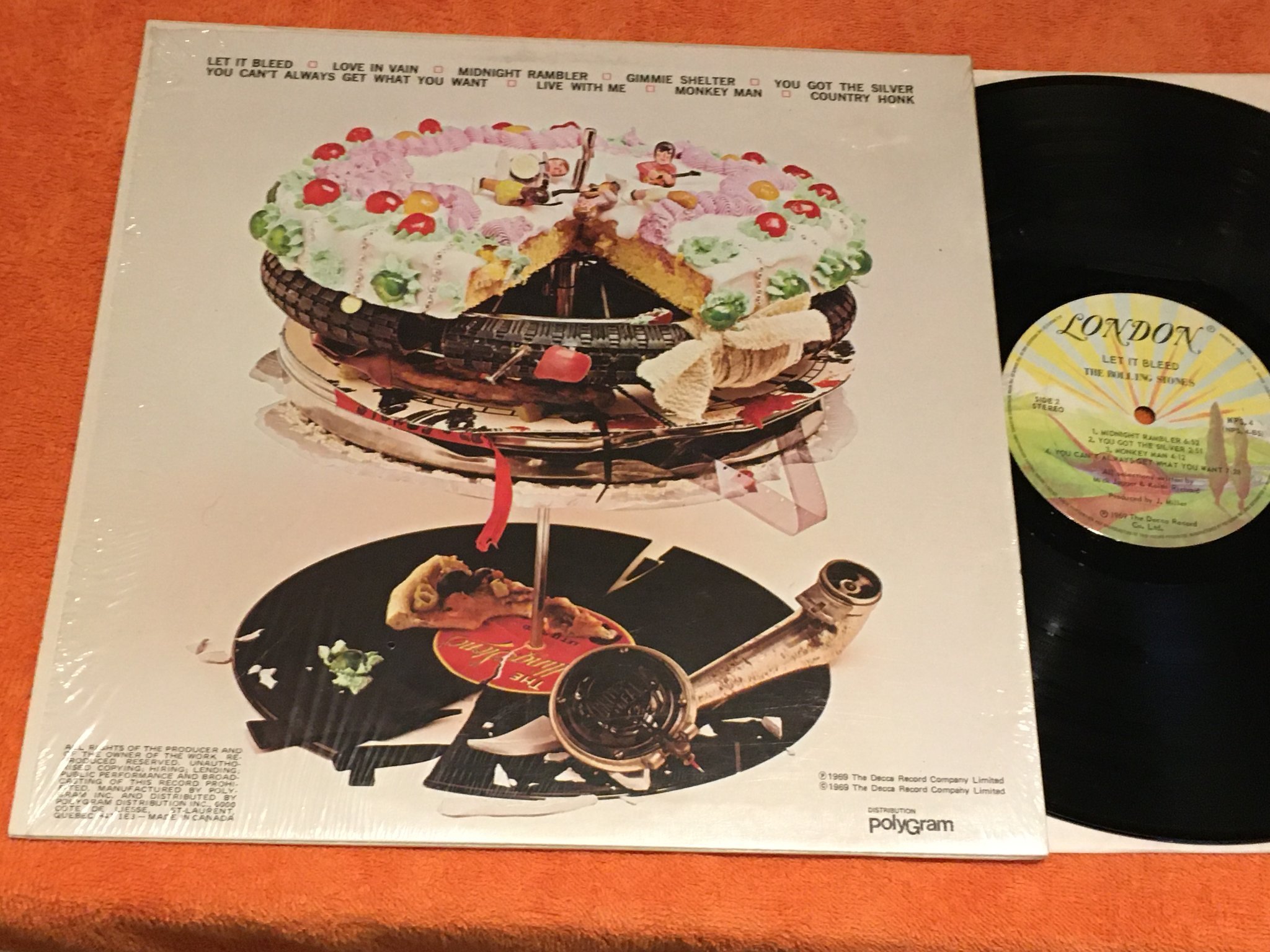 Omslagsbild för skivan ROLLING STONES let it bleed LP Can LONDON NPS 4
