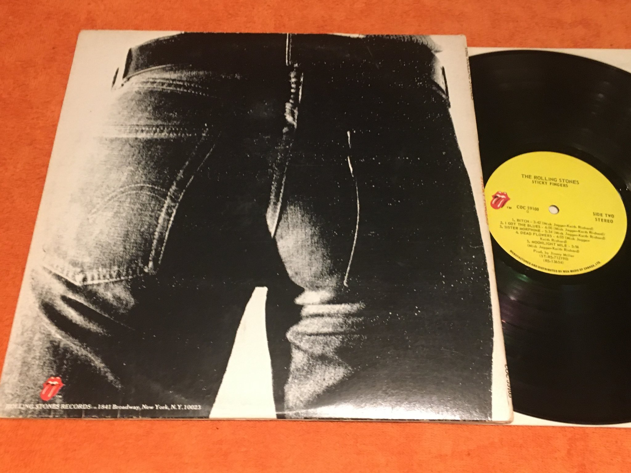 Omslagsbild för skivan ROLLING STONES sticky fingers LP Can COC59100 Andy Warhol 