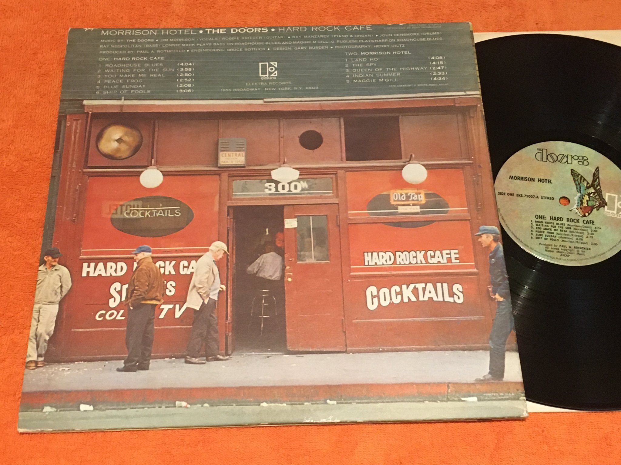 Omslagsbild för skivan THE DOORS Morrison hotel LP US ELEKTRA EKS-75007