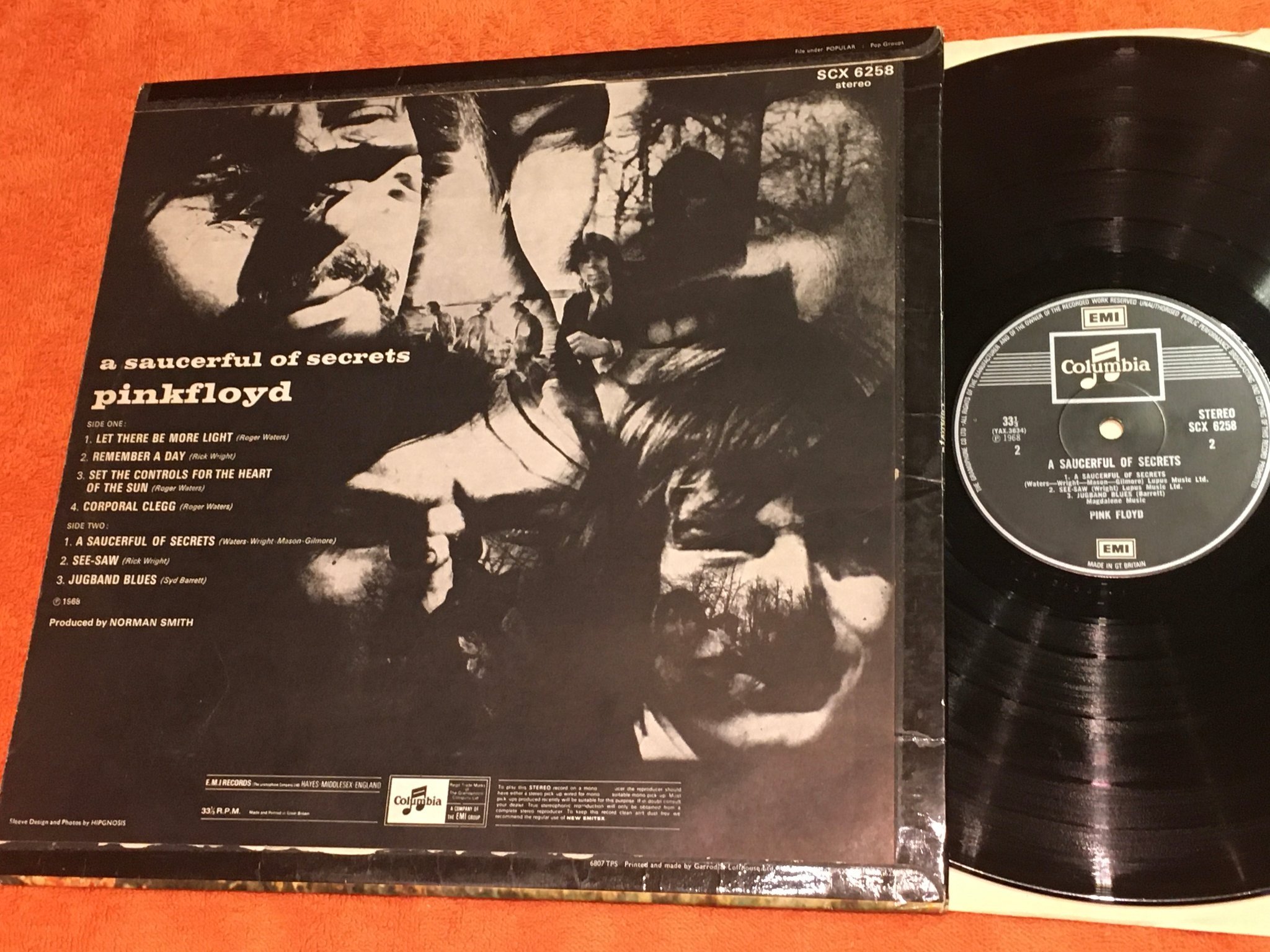 Omslagsbild för skivan PINK FLOYD A Saucerful Of Secrets LP UK COLUMBIA SCX 6258