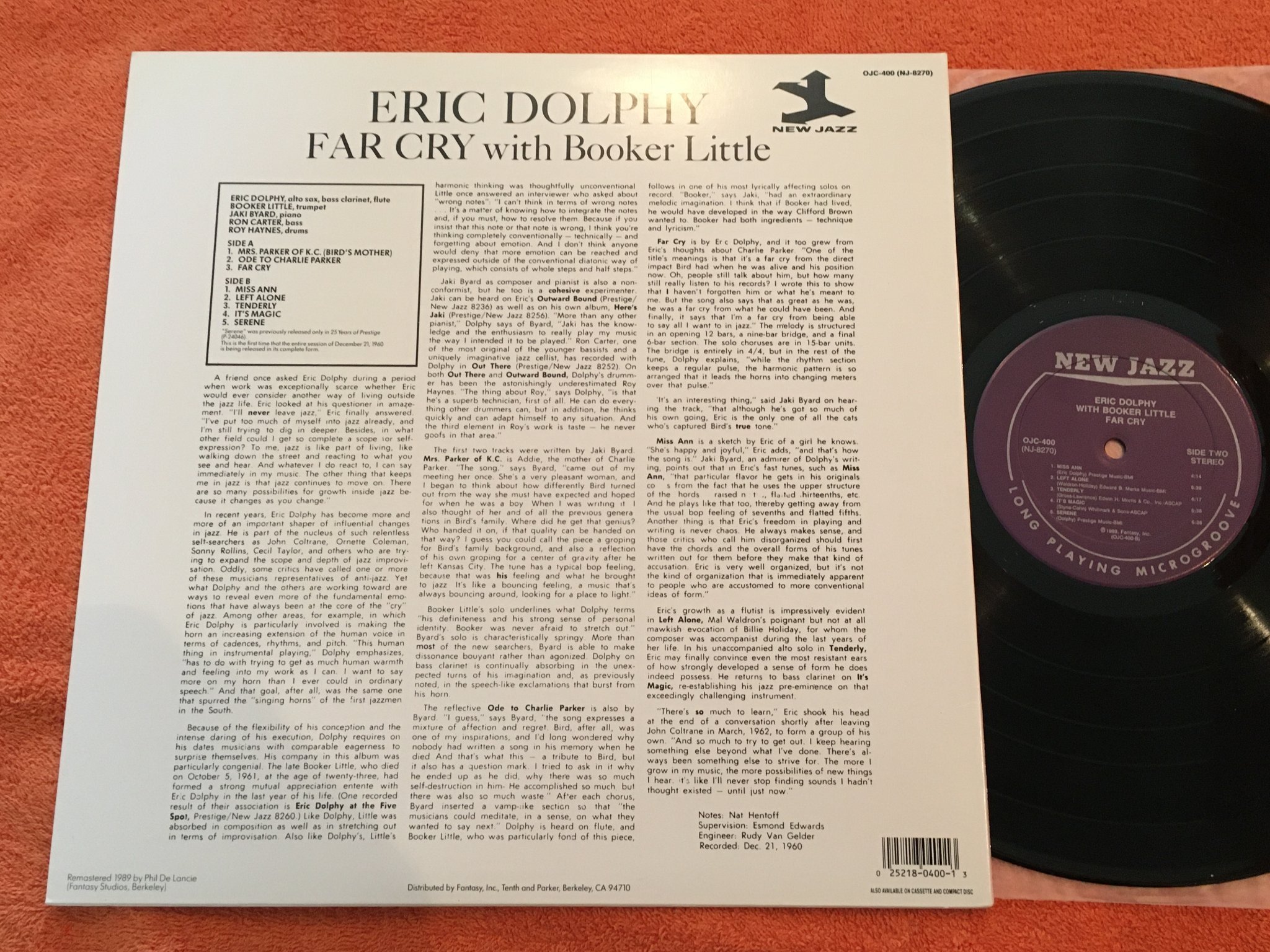 Omslagsbild för skivan ERIC DOLPHY far cry LP US ORIGINAL JAZZ CLASSICS OJC 400 