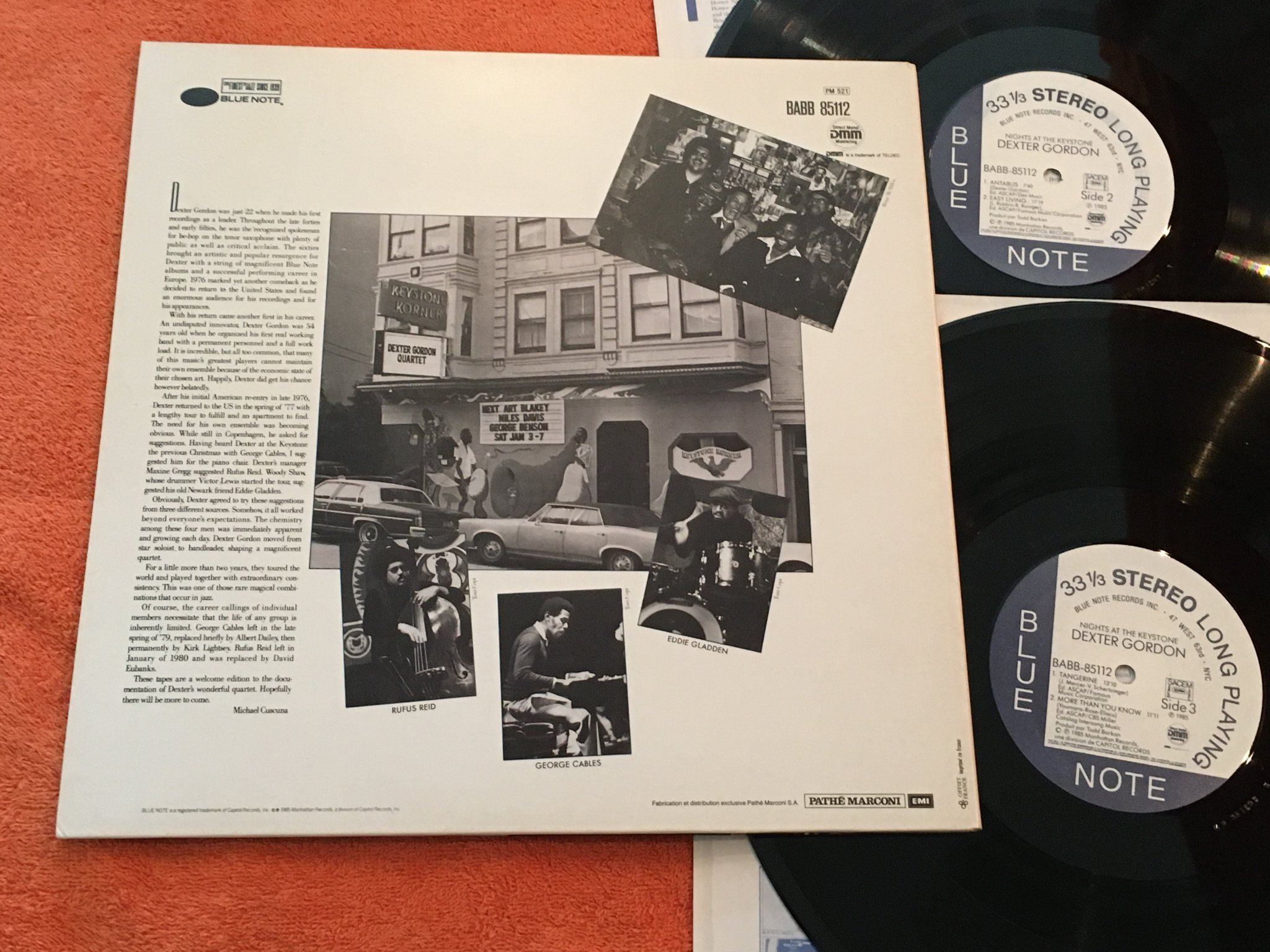 Omslagsbild för skivan DEXTER GORDON Nights At The Keystone 2xLP Fra BLUE NOTE BABB 85112