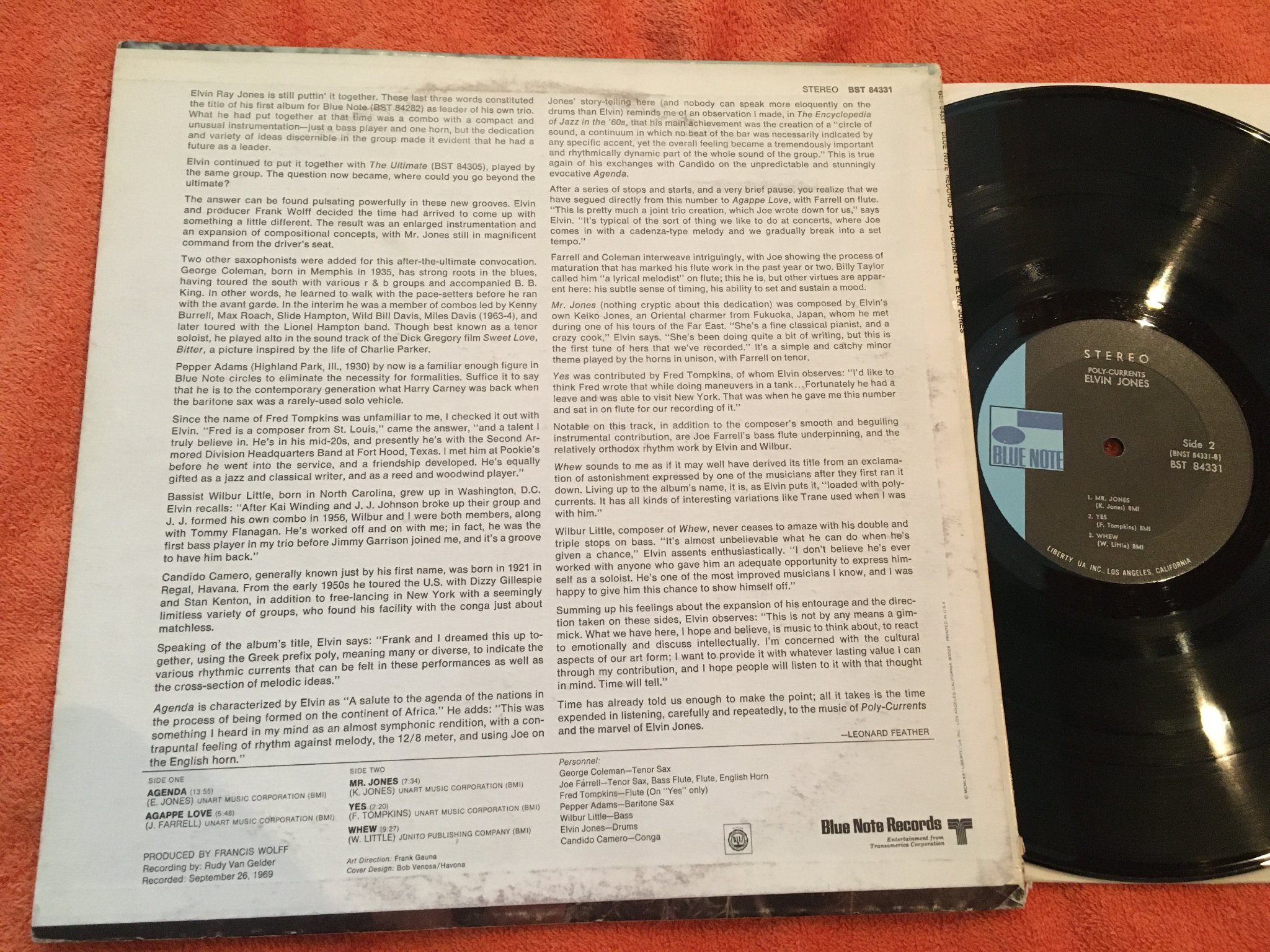 Omslagsbild för skivan ELVIN JONES poly-currents LP US BLUE NOTE BST 84331