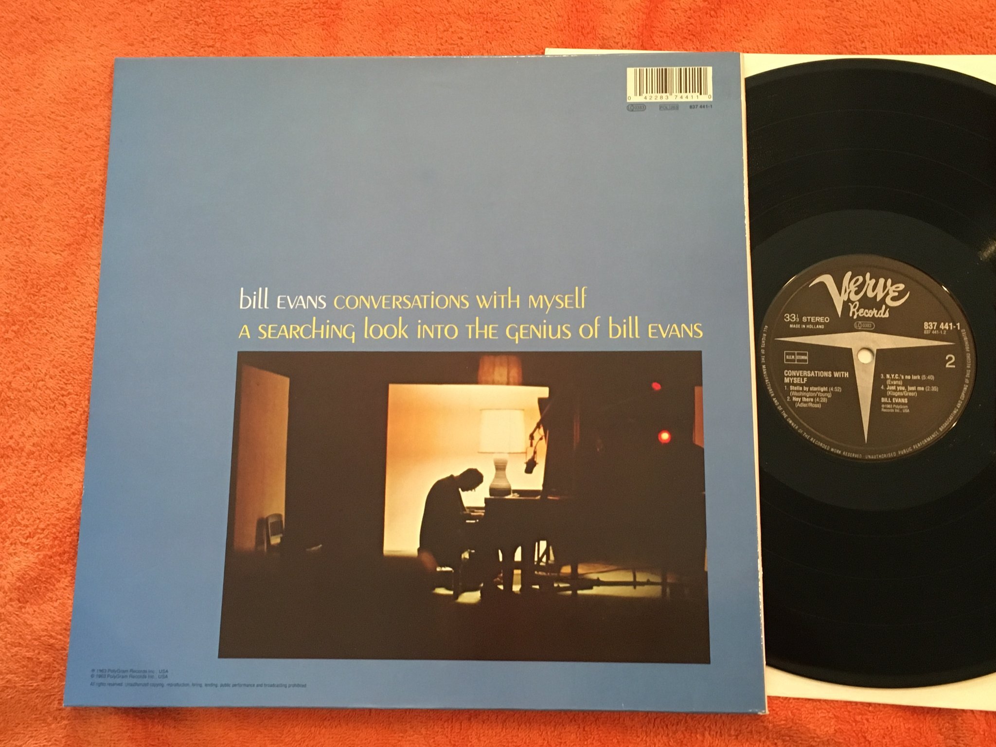 Omslagsbild för skivan BILL EVANS Conversations With Myself LP Hol VERVE 837 441-1
