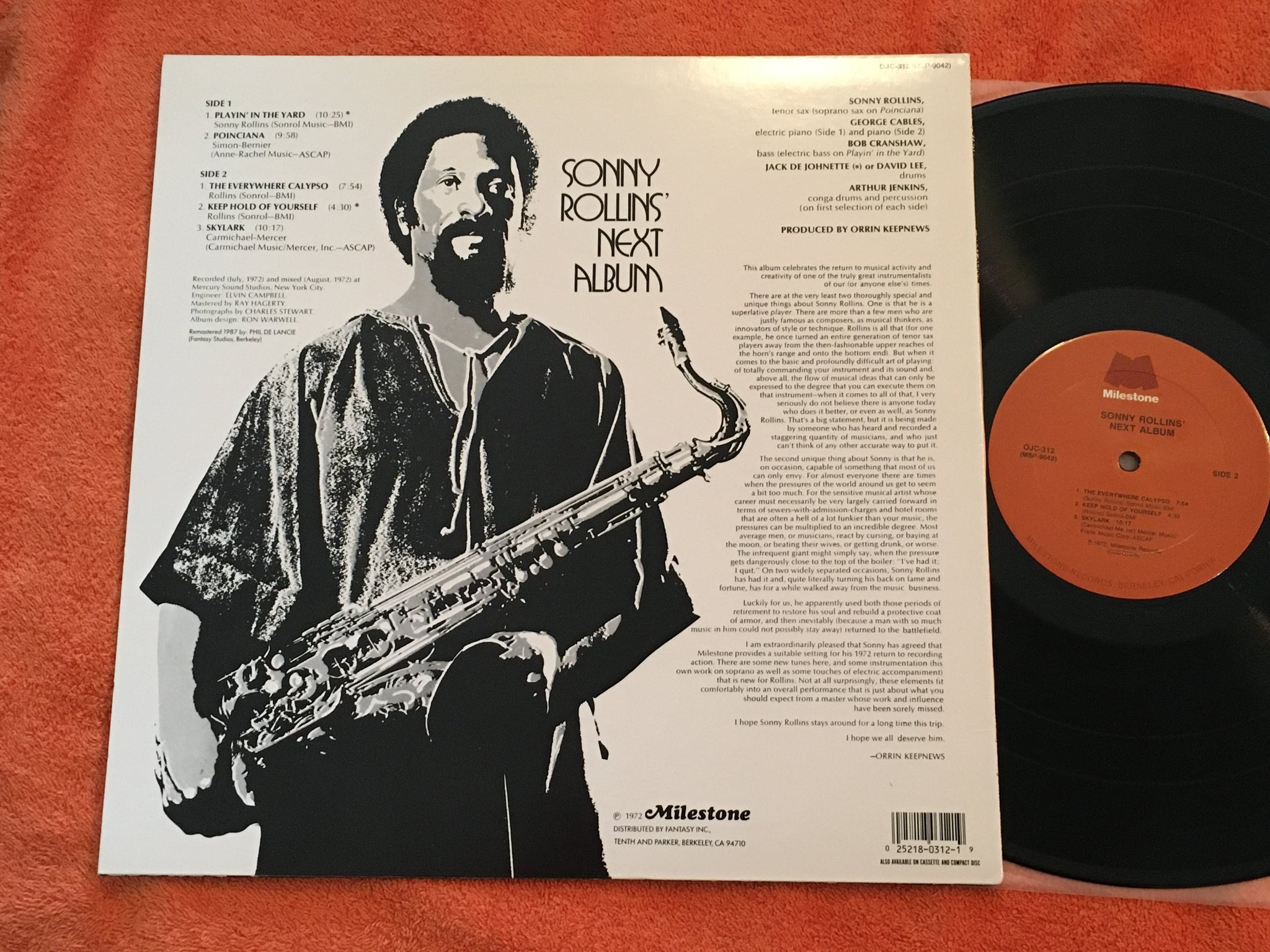 Omslagsbild för skivan SONNY ROLLINS next album LP  US ORIGINAL JAZZ CLASSICS OJC 312