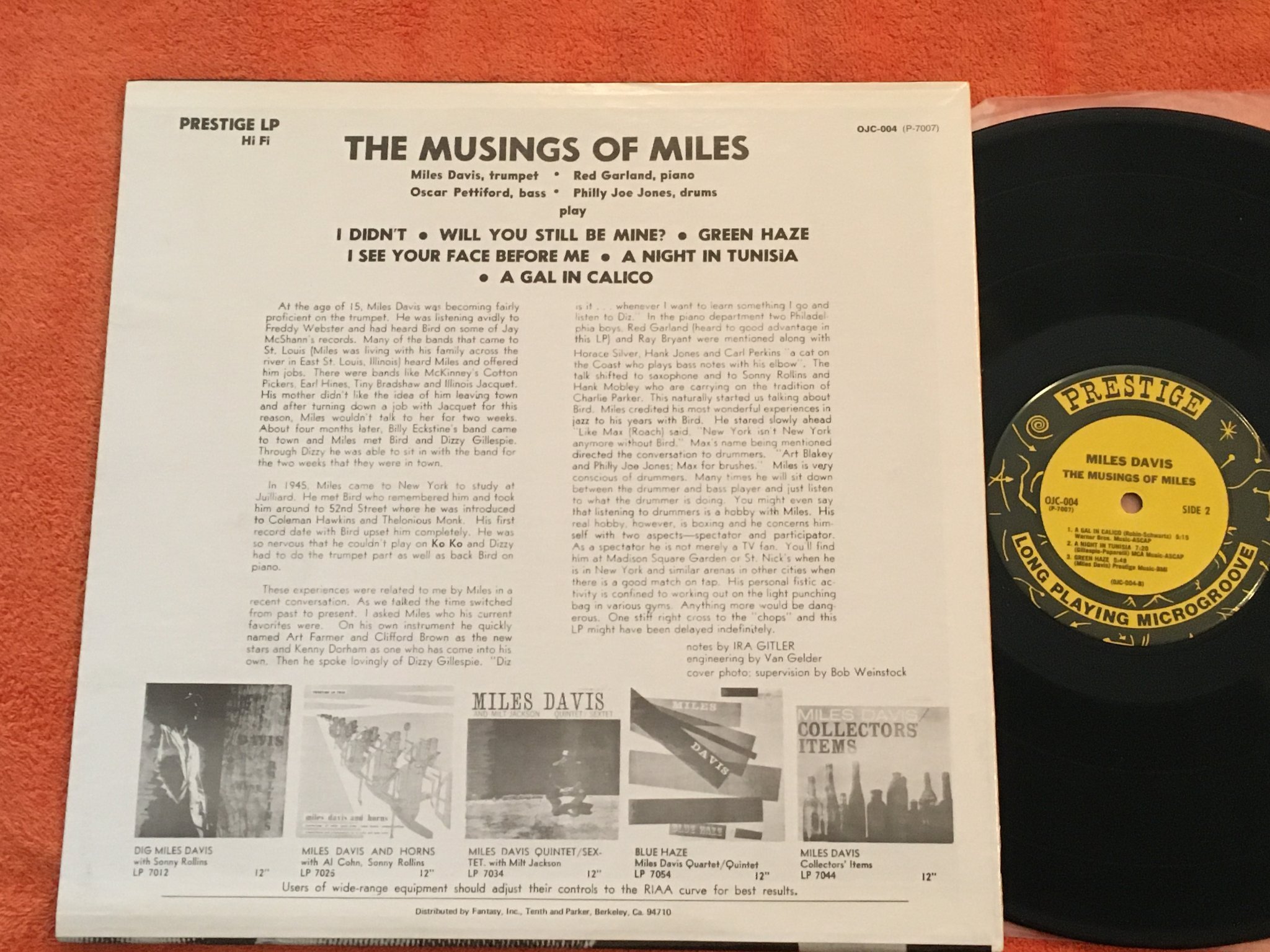 Omslagsbild för skivan MILES DAVIS the musing of.. LP US ORIGINAL JAZZ CLASSICS OJC 004