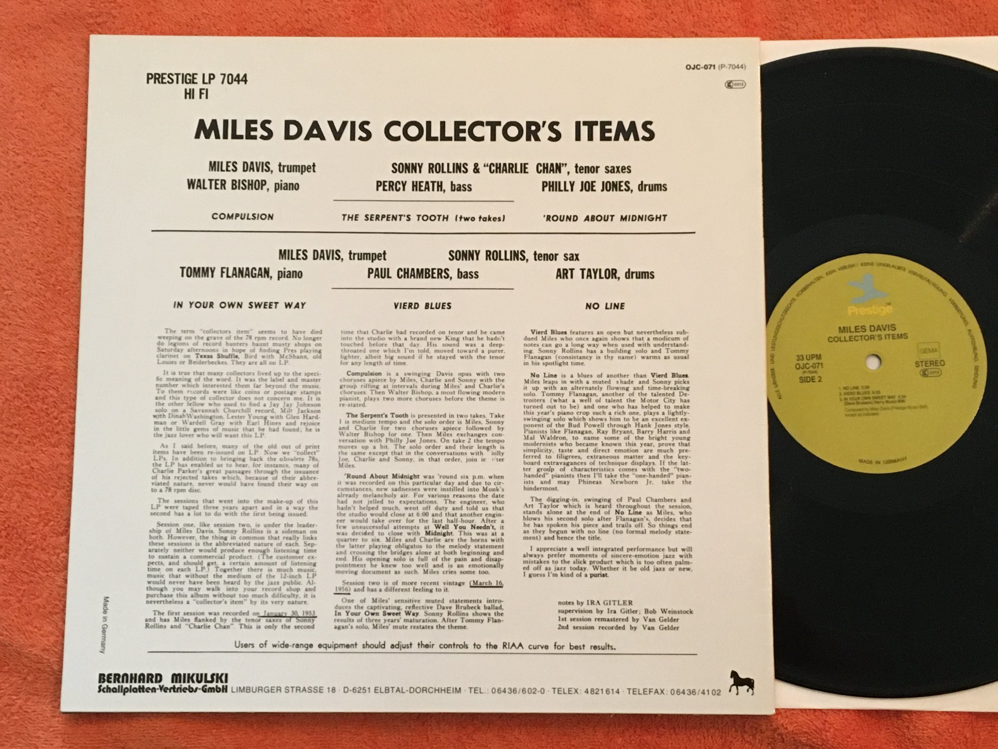 Omslagsbild för skivan MILES DAVIS collector's item LP ORIGINAL JAZZ CLASSICS OJC 071