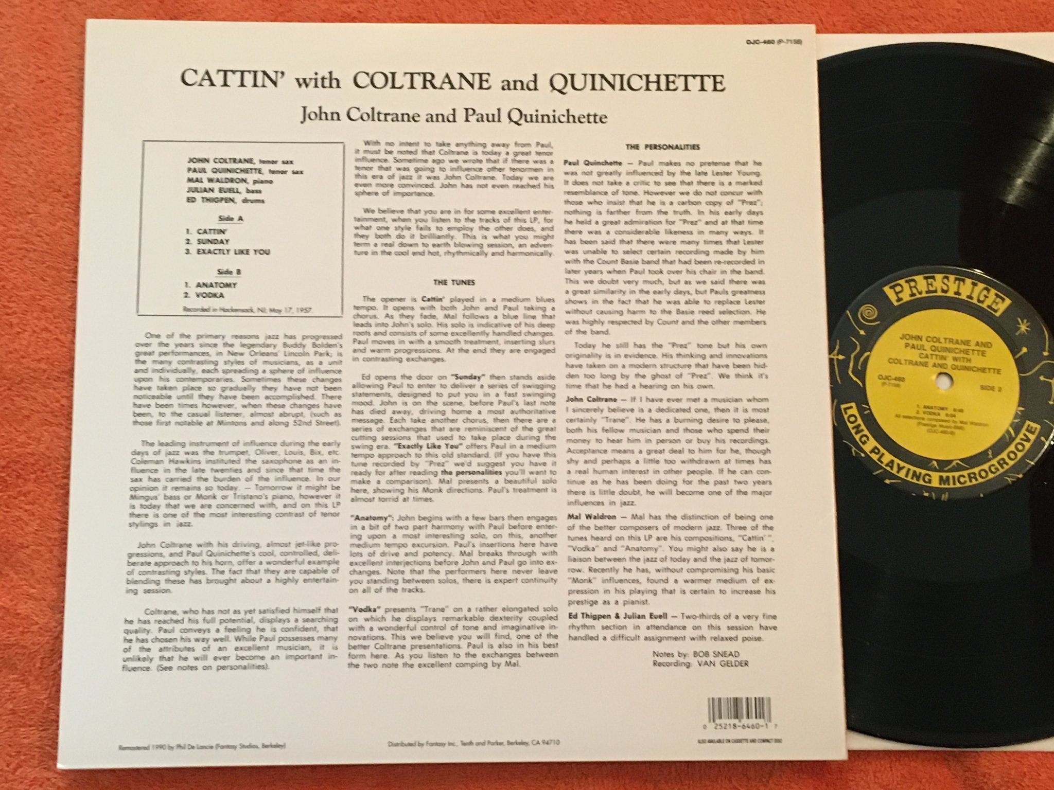 Omslagsbild för skivan JOHN COLTRANE cattin with... LP US ORIGINAL JAZZ CLASSICS OJC 460