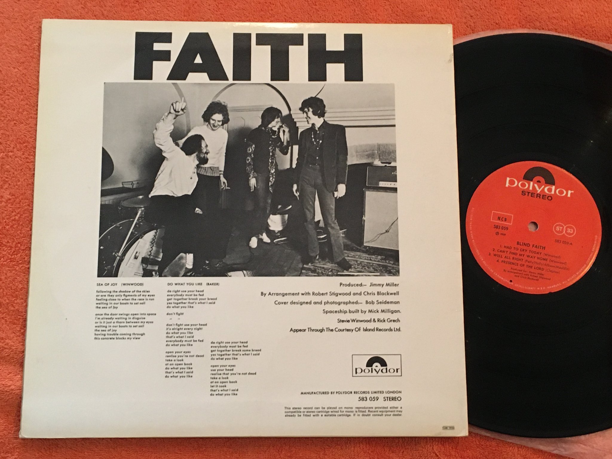Omslagsbild för skivan BLIND FAITH s/t LP -69 POLYDOR 583 059