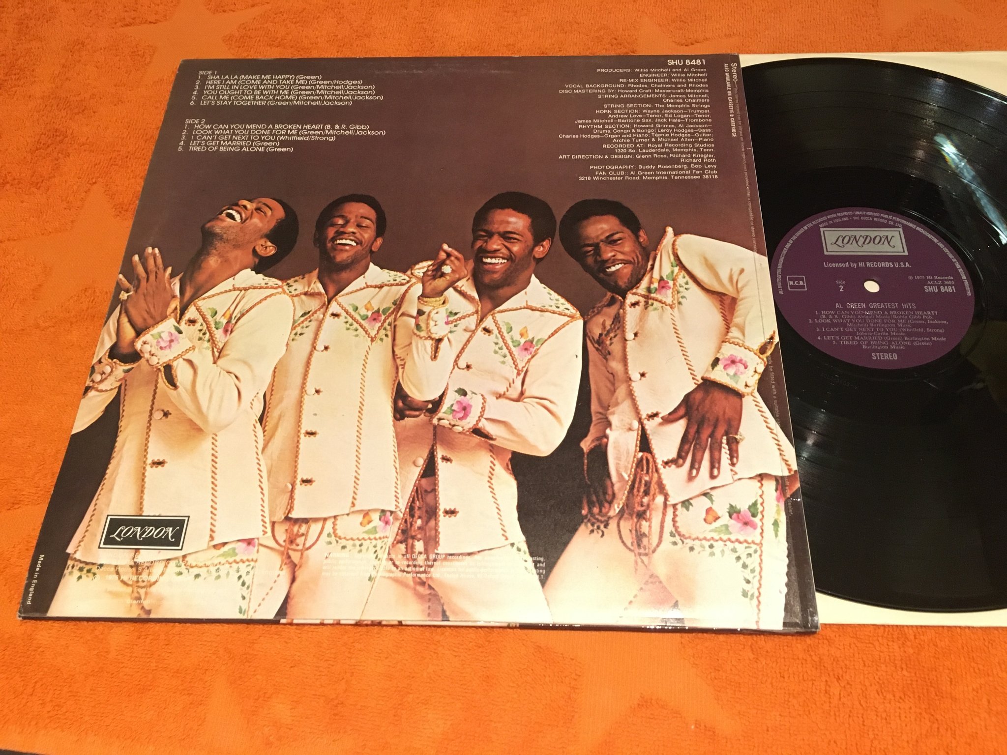 Omslagsbild för skivan AL GREEN greatest hits LP -75 UK DECCA SHU 8481