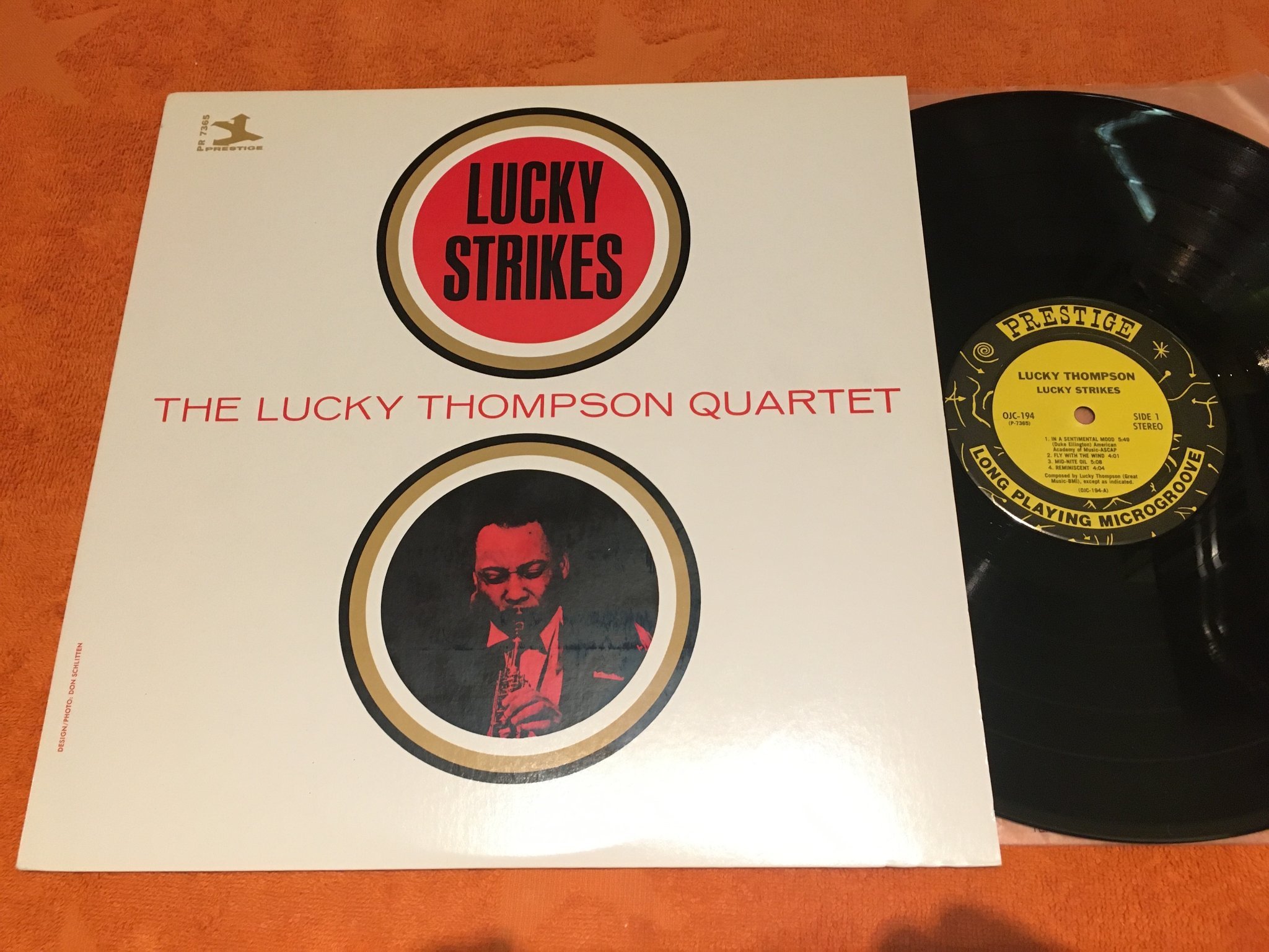 Omslagsbild för skivan LUCKY THOMPSON lucky strikes LP  US ORIGINAL JAZZ CLASSICS OJC-194
