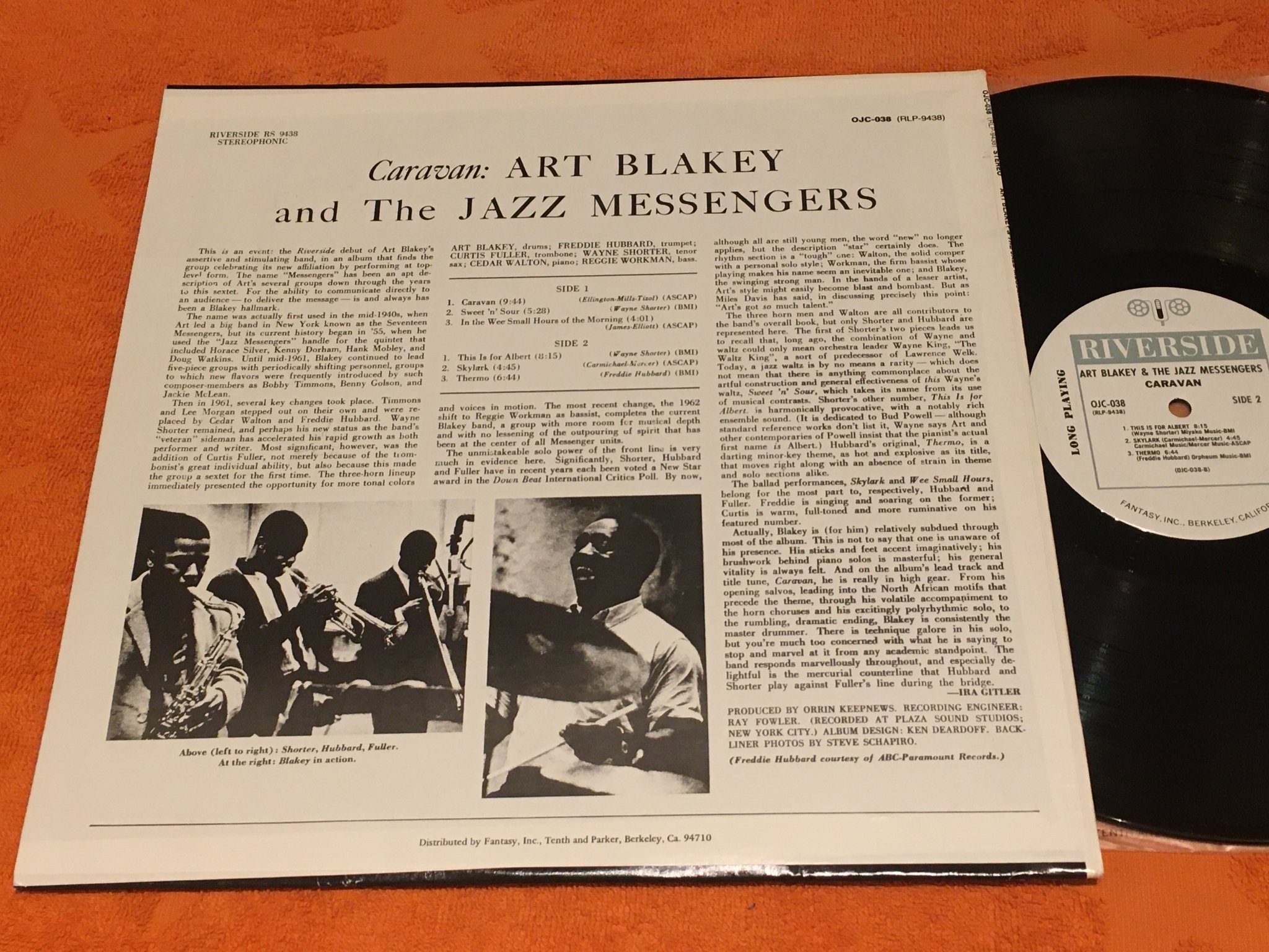 Omslagsbild för skivan ART BLAKEY & THE JAZZ MESSENGERS LP US ORIGINAL JAZZ CLASSICS OJC-038