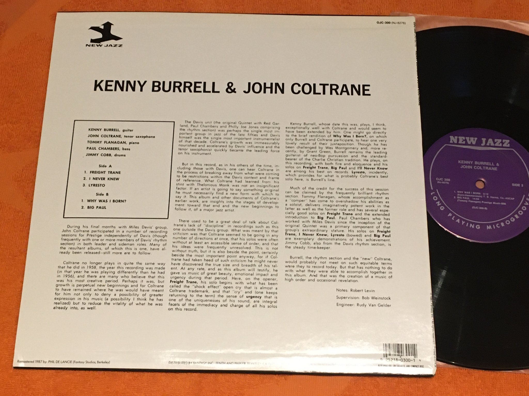 Omslagsbild för skivan KENNY BURRELL & JOHN COLTRANE  LP US ORIGINAL JAZZ CLASSICS OJC-300
