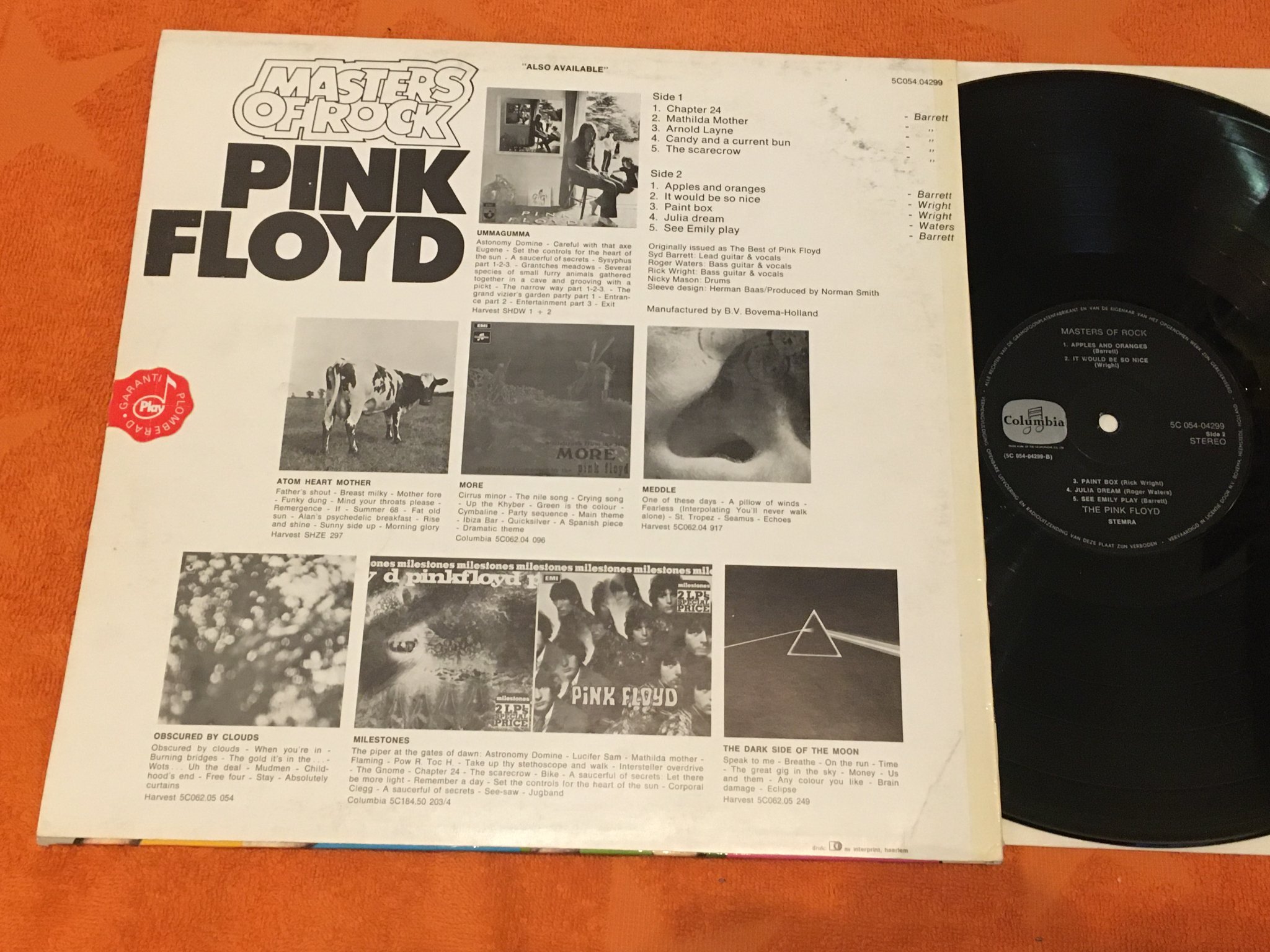 Omslagsbild för skivan PINK FLOYD master of rock LP -74 Hol COLUMBIA 5C 054-04299